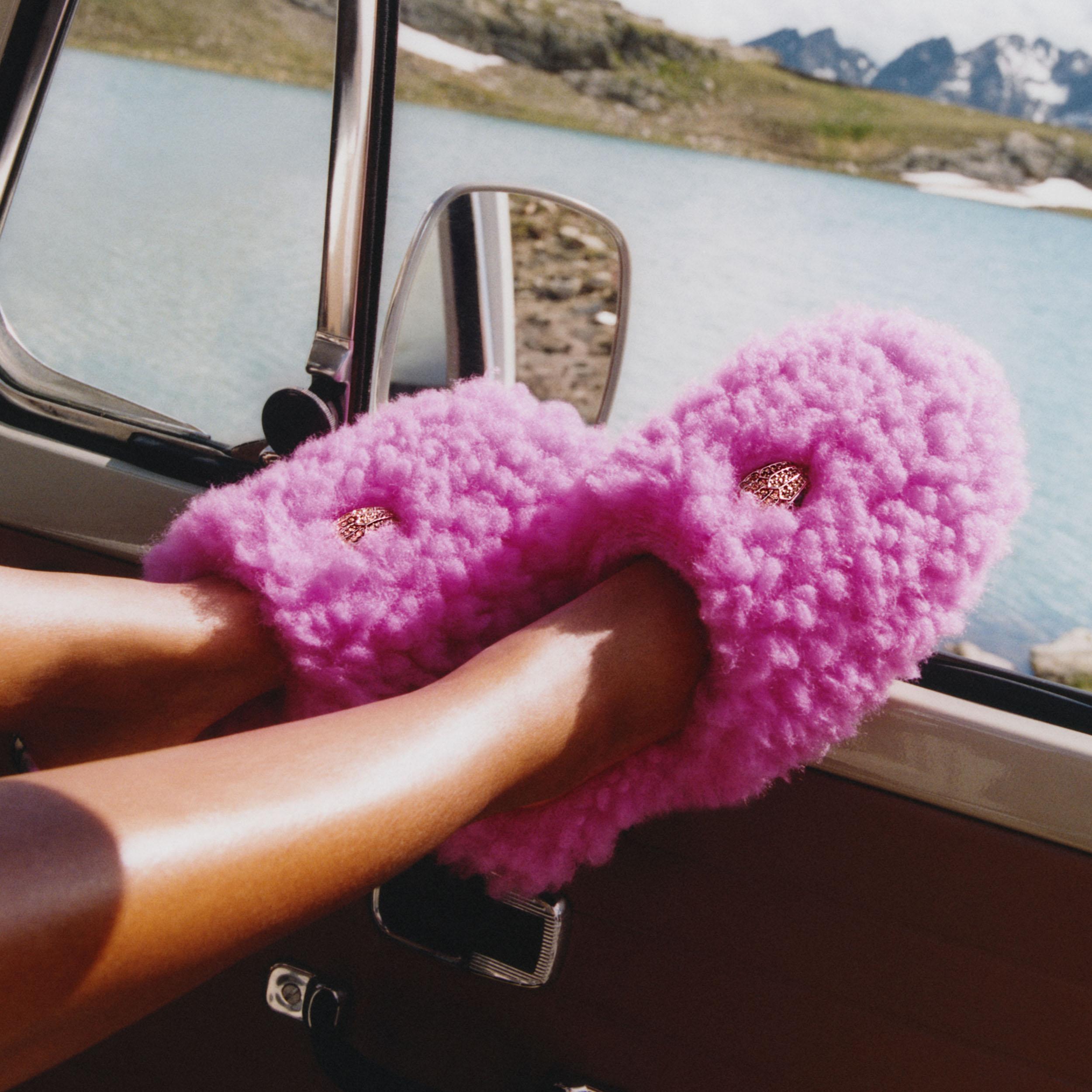 Kensington Slippers Fuchsia Faux Fur | Kurt Geiger