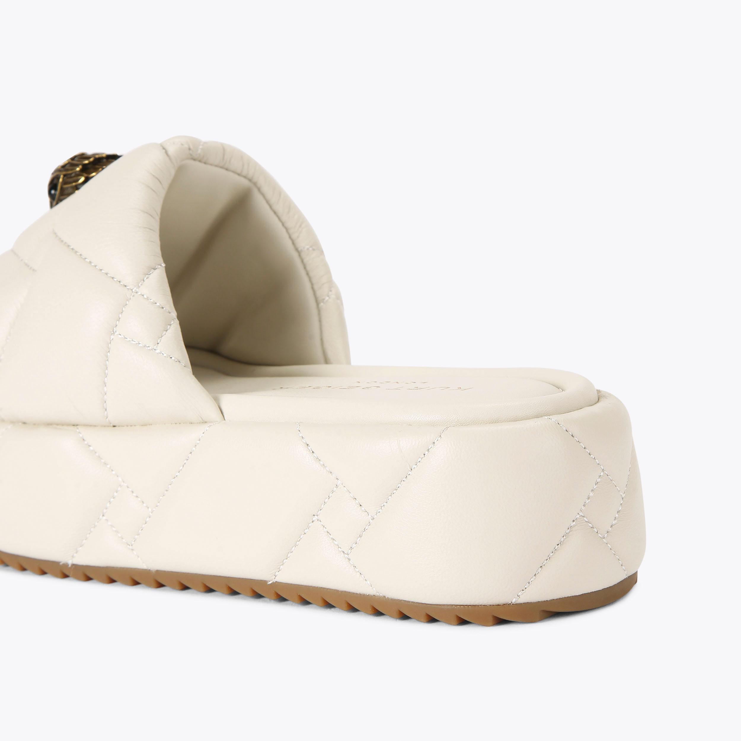 KENSINGTON PUFF FLATFORM Bone Leather Slip-On Chunky Sandals