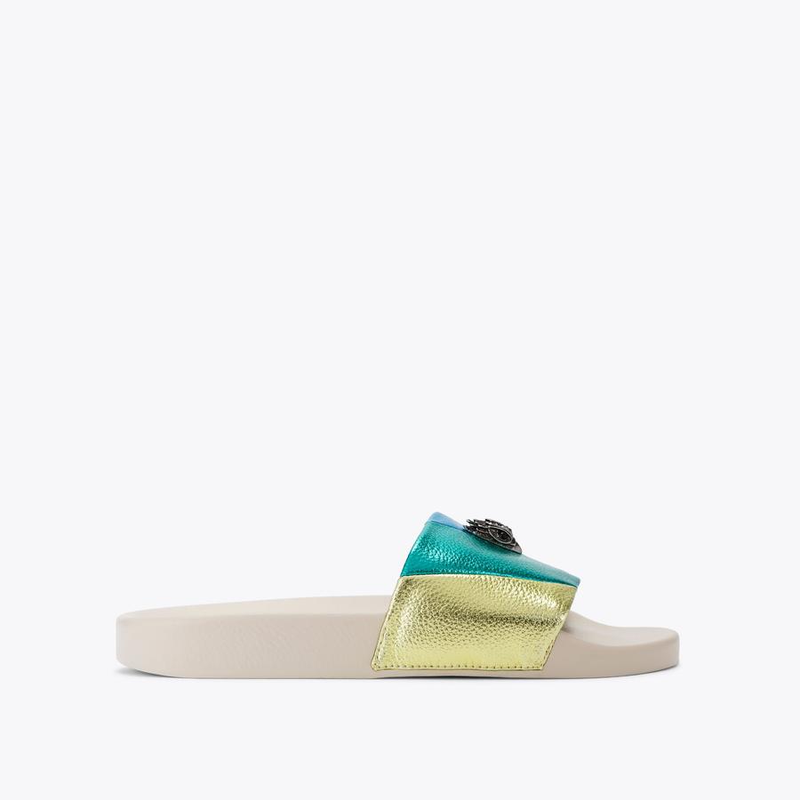 サンダル・ミュール   MEENA EAGLE CASUAL SANDALS MEENA EAGLE Metallic Denim Slip On Sandal by KURT GEIGER LONDON