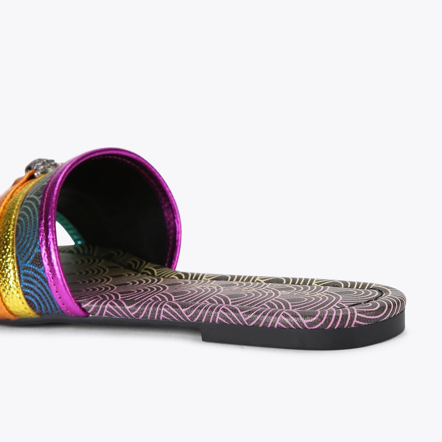 SOUTHBANK FLAT SANDAL Black Rainbow Sandals by KURT GEIGER