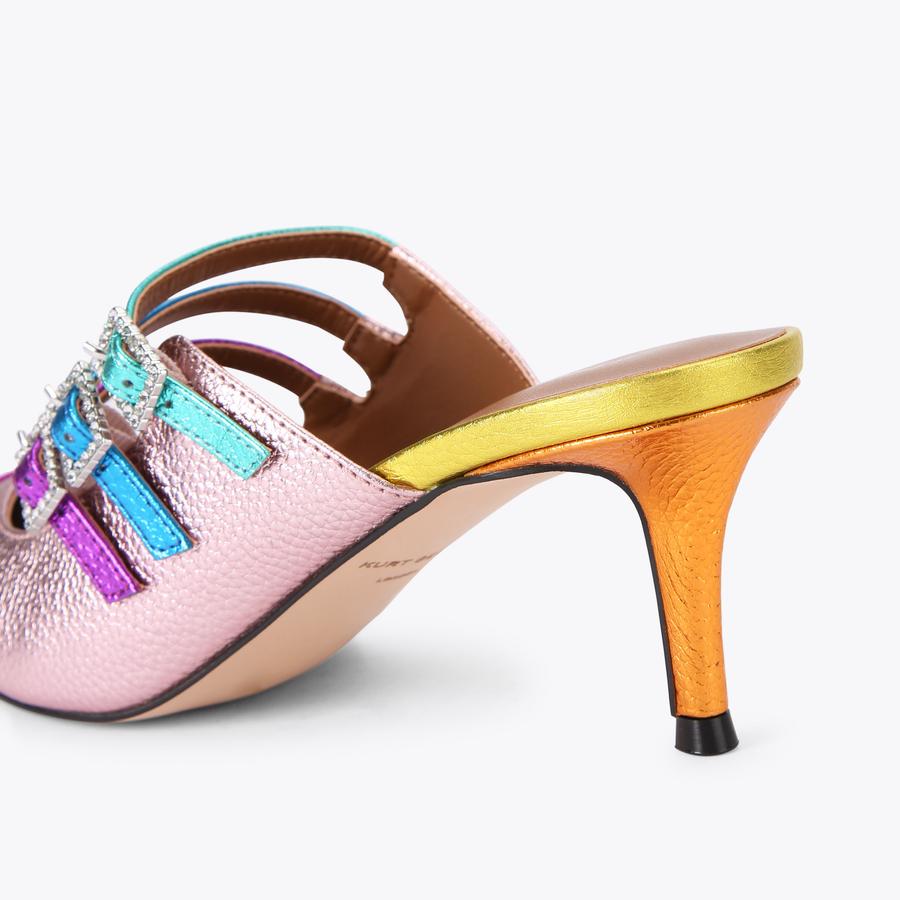 PIERRA MARY JANE MULE Rainbow Mule Heels by KURT GEIGER LONDON