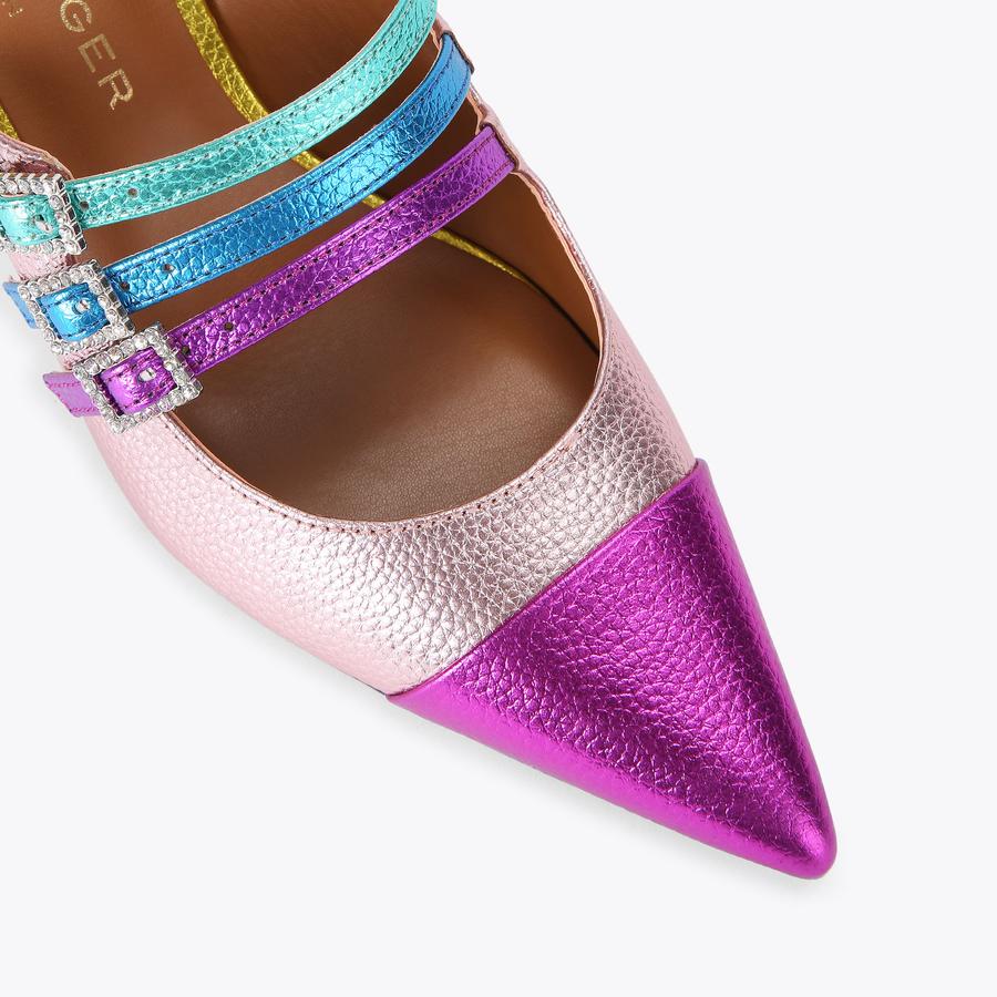 PIERRA MARY JANE MULE Rainbow Mule Heels by KURT GEIGER LONDON