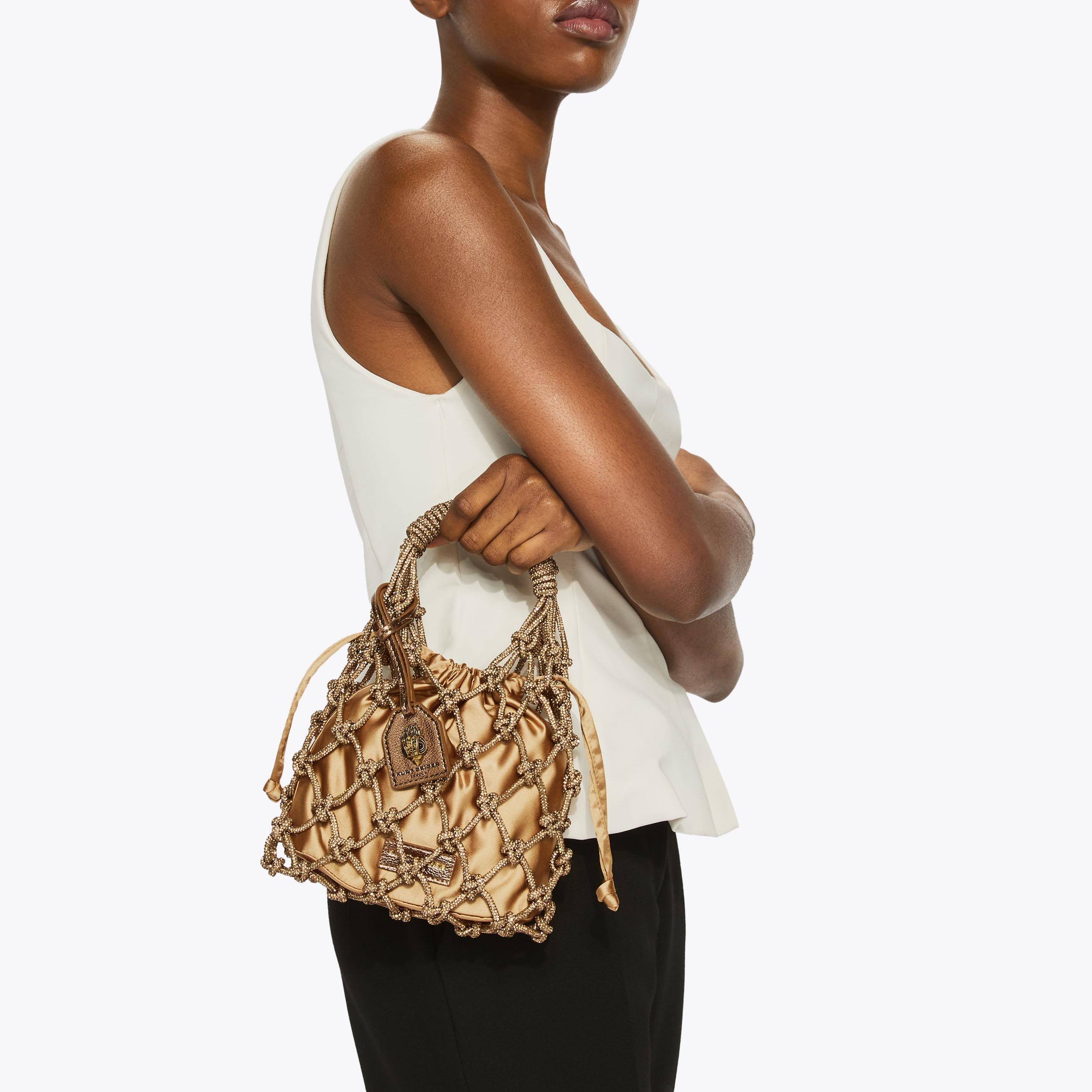 Macrame Crystal Bag - Bronze Grab Bag | Kurt Geiger