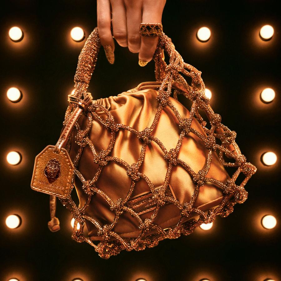 Macrame Crystal Bag - Bronze Grab Bag | Kurt Geiger