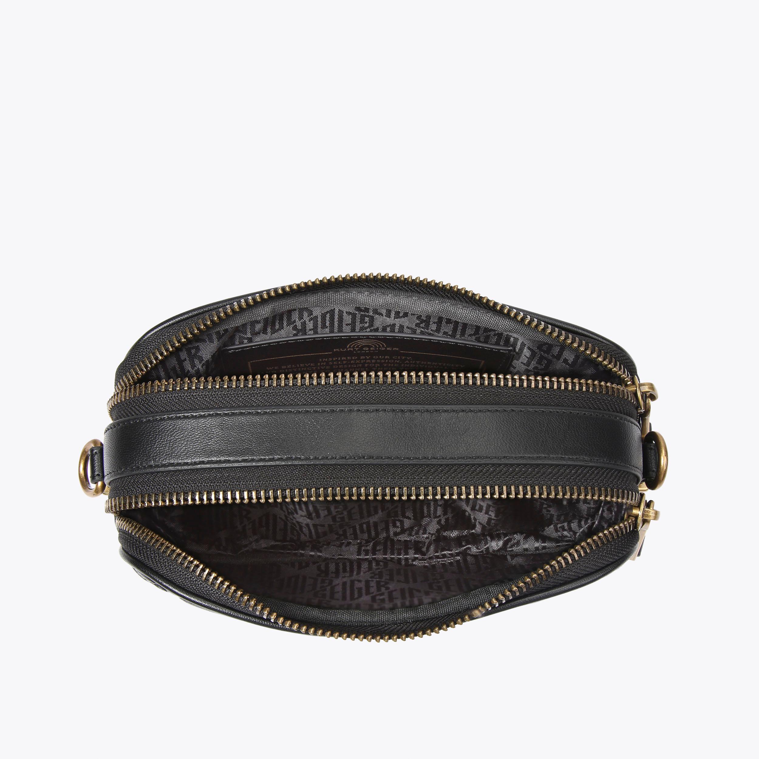 2ZIP KENSINGTON CAMERA Black Quilted Camera Purse by KURT GEIGER LONDON