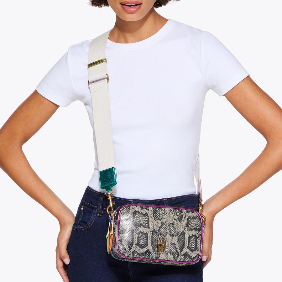 小物 kim RUFFLE SEQUIN MINI KENS Silver Ruffle Mini Cross Body Bag by