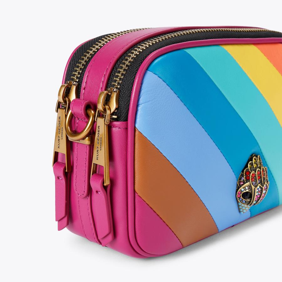 ●CROSS CONTRAST COLORS　2点セット 2ZIP KENSINGTON CAMERA P Rainbow Leather Camera Purse by