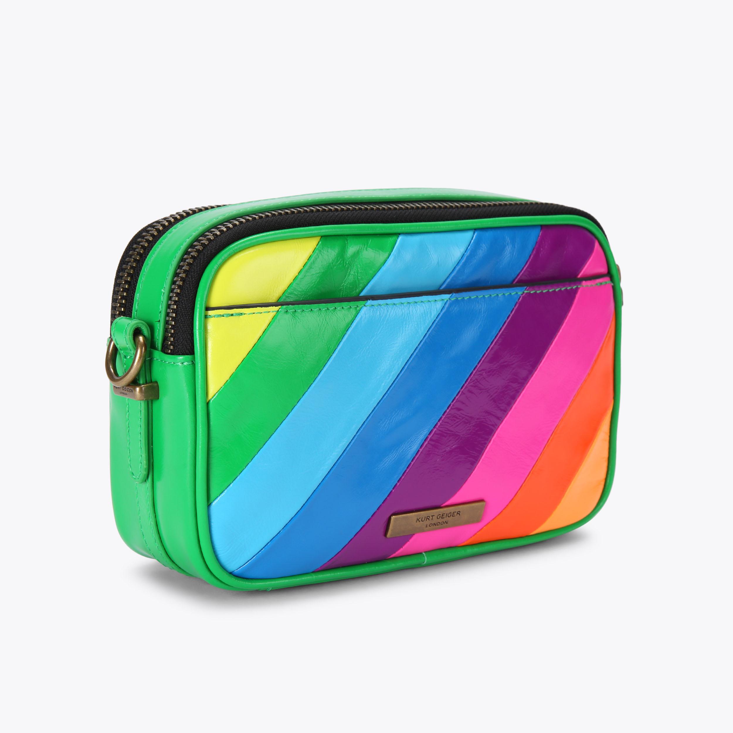 KURT GEIGER LONDON Rainbow stripe camera crossbody shops bag