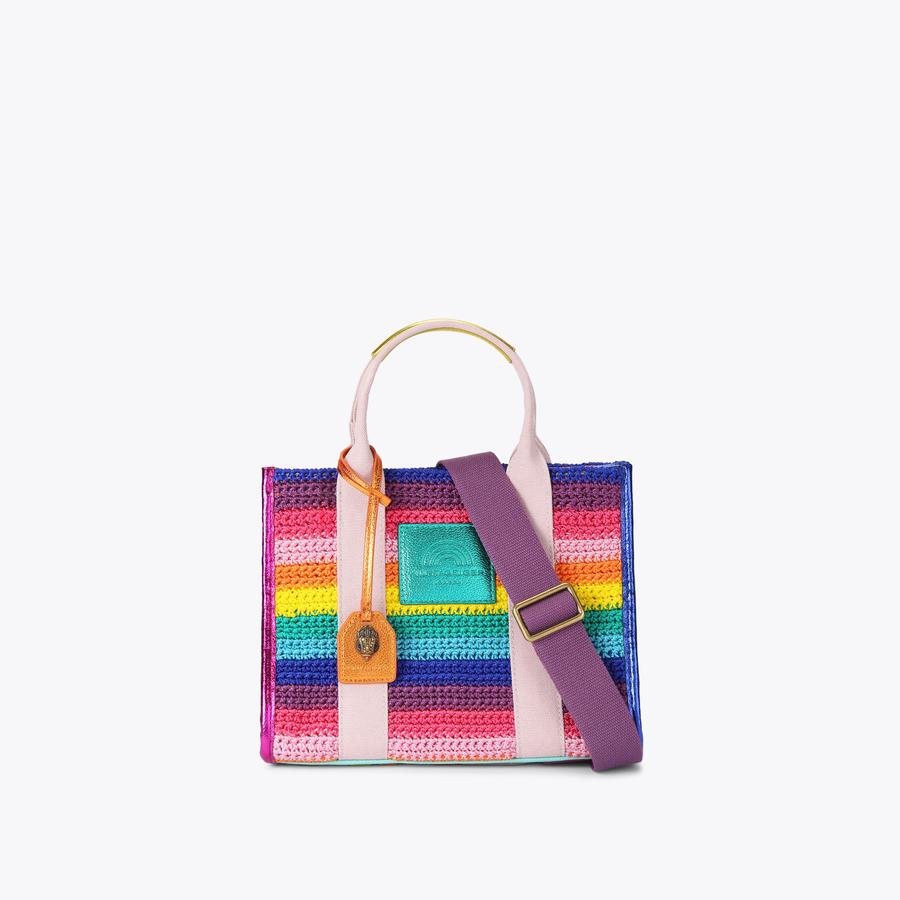 CROCHET SM SOUTHBANK TO Rainbow Stripe Tote Purse by KURT GEIGER