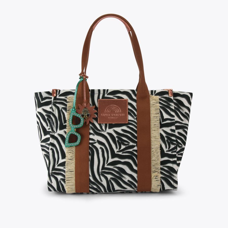 SOUTHBANK LG SHOPPER Zebra Canvas Shopper Bag by Kurt Geiger London
