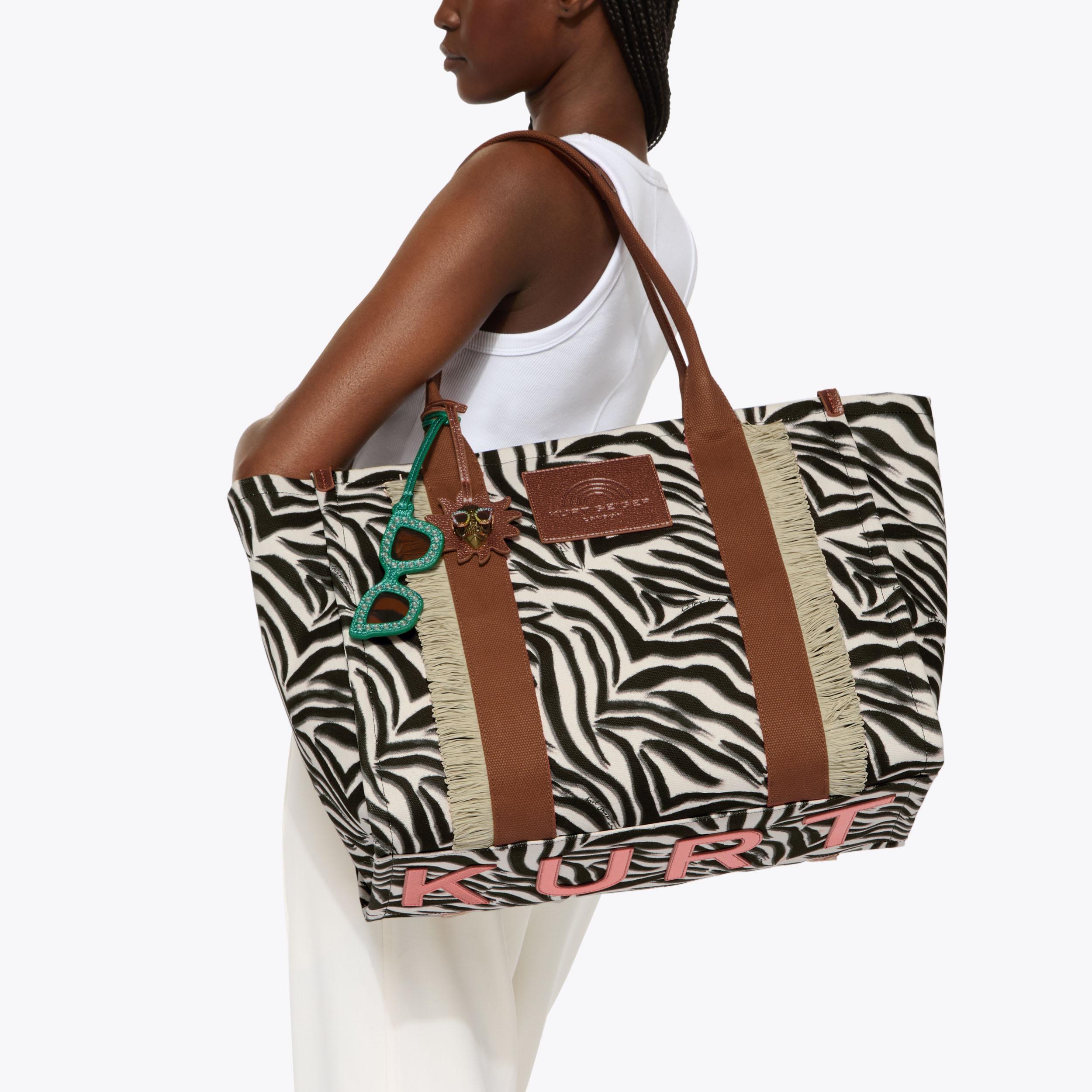 SOUTHBANK LG SHOPPER Zebra Canvas Shopper Bag by Kurt Geiger London