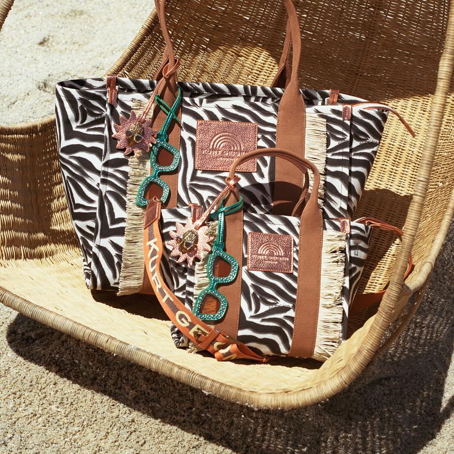 SOUTHBANK LG SHOPPER Zebra Canvas Shopper Bag by Kurt Geiger London