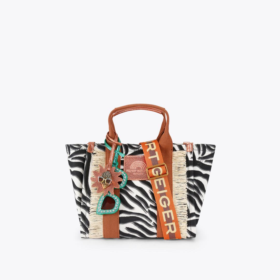 SOUTHBANK SM SHOPPER Canvas Zebra Shopper Bag by Kurt Geiger London — Kurt Geiger London