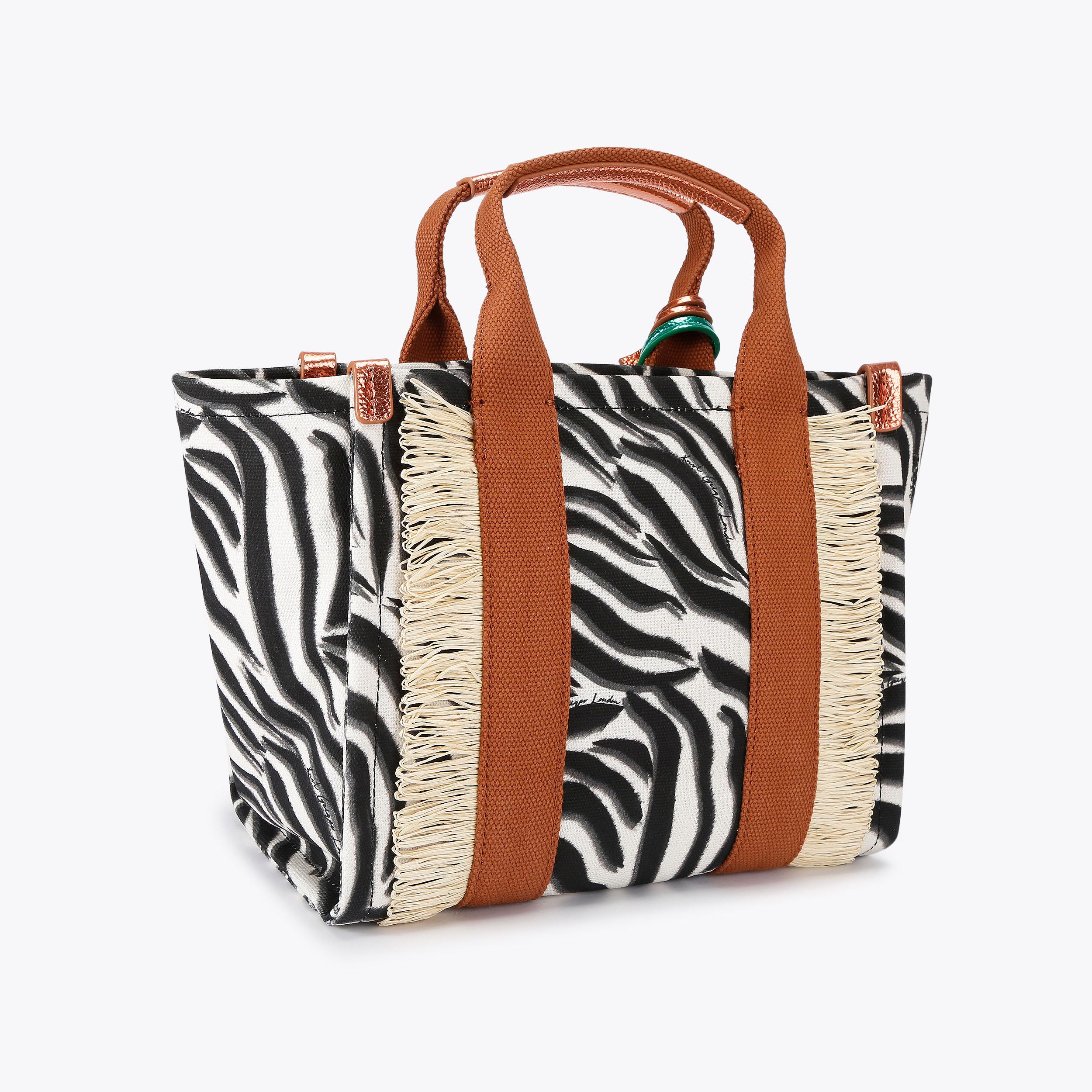 SOUTHBANK SM SHOPPER Canvas Zebra Shopper Bag by Kurt Geiger London