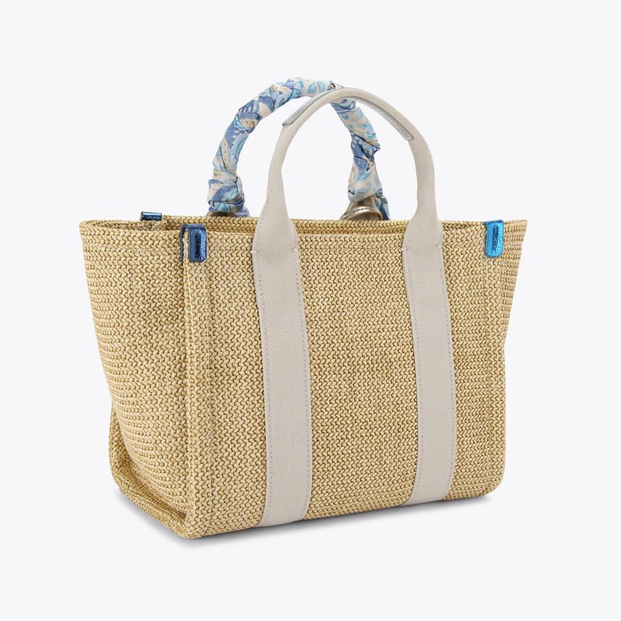 ◇SOMEWHERE BUTTER.◇ Square Tote Bag 4Color SM KENSINGTON SQ TOTE Rainbow Woven Tote Bag by KURT GEIGER
