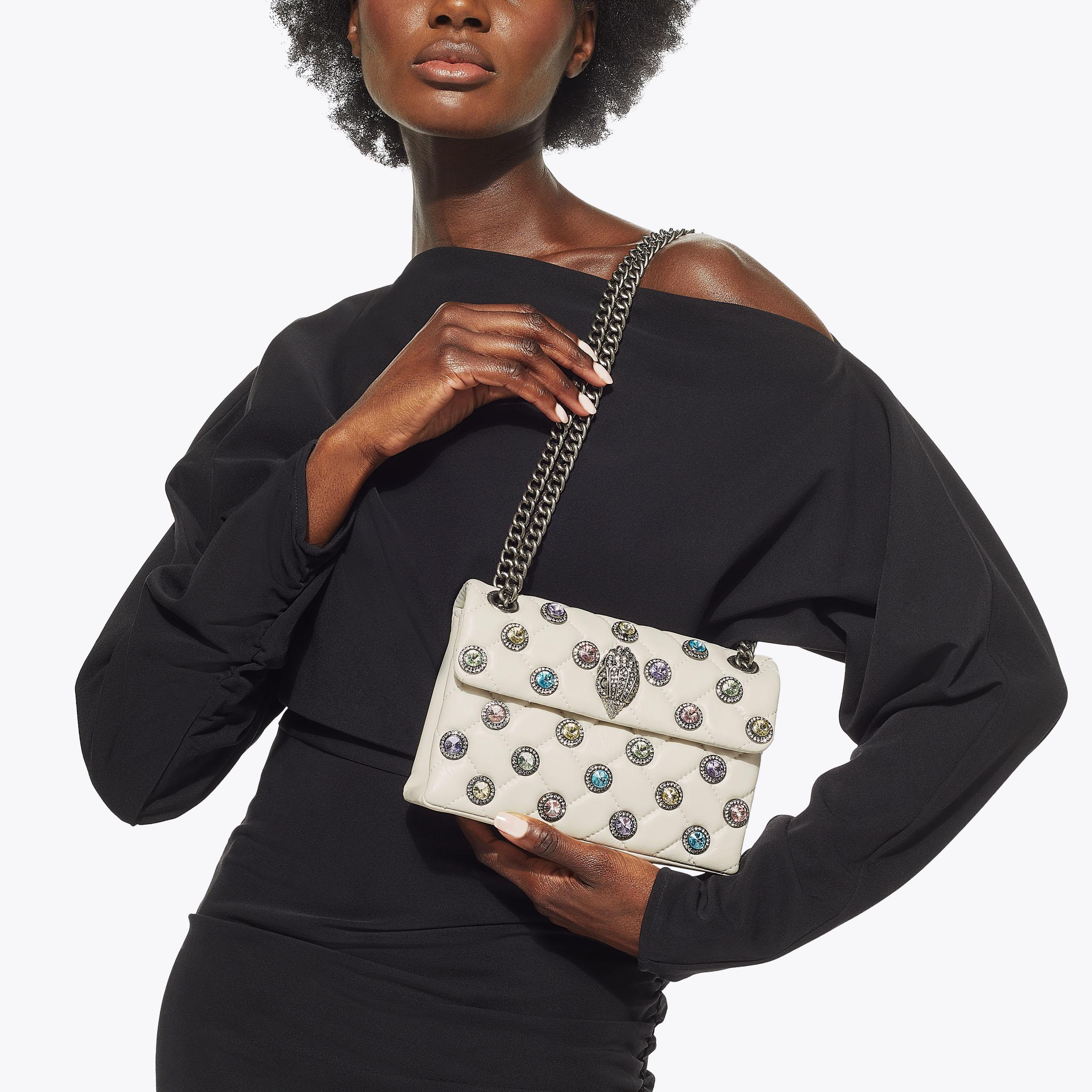CRYSTALS MINI KENSINGTON Bone Crystal Kensington Bag by KURT 
