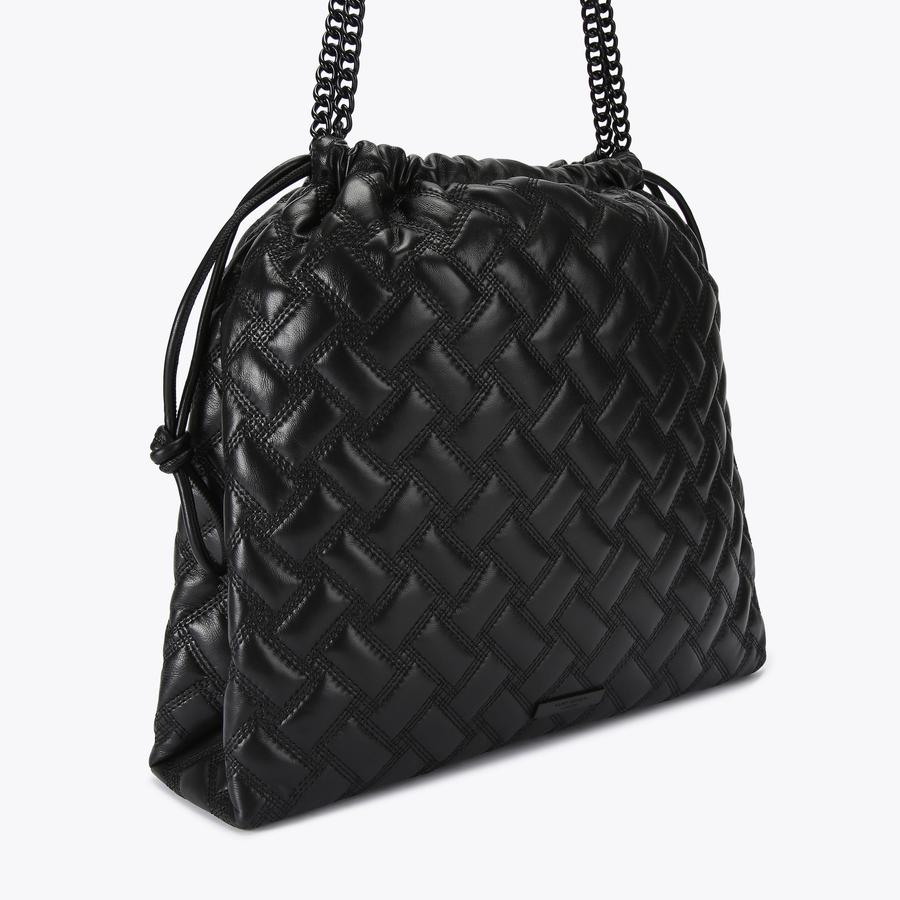 KENSINGTON DRAWSTRING DR Black Drench Shoulder Bag by KURT GEIGER
