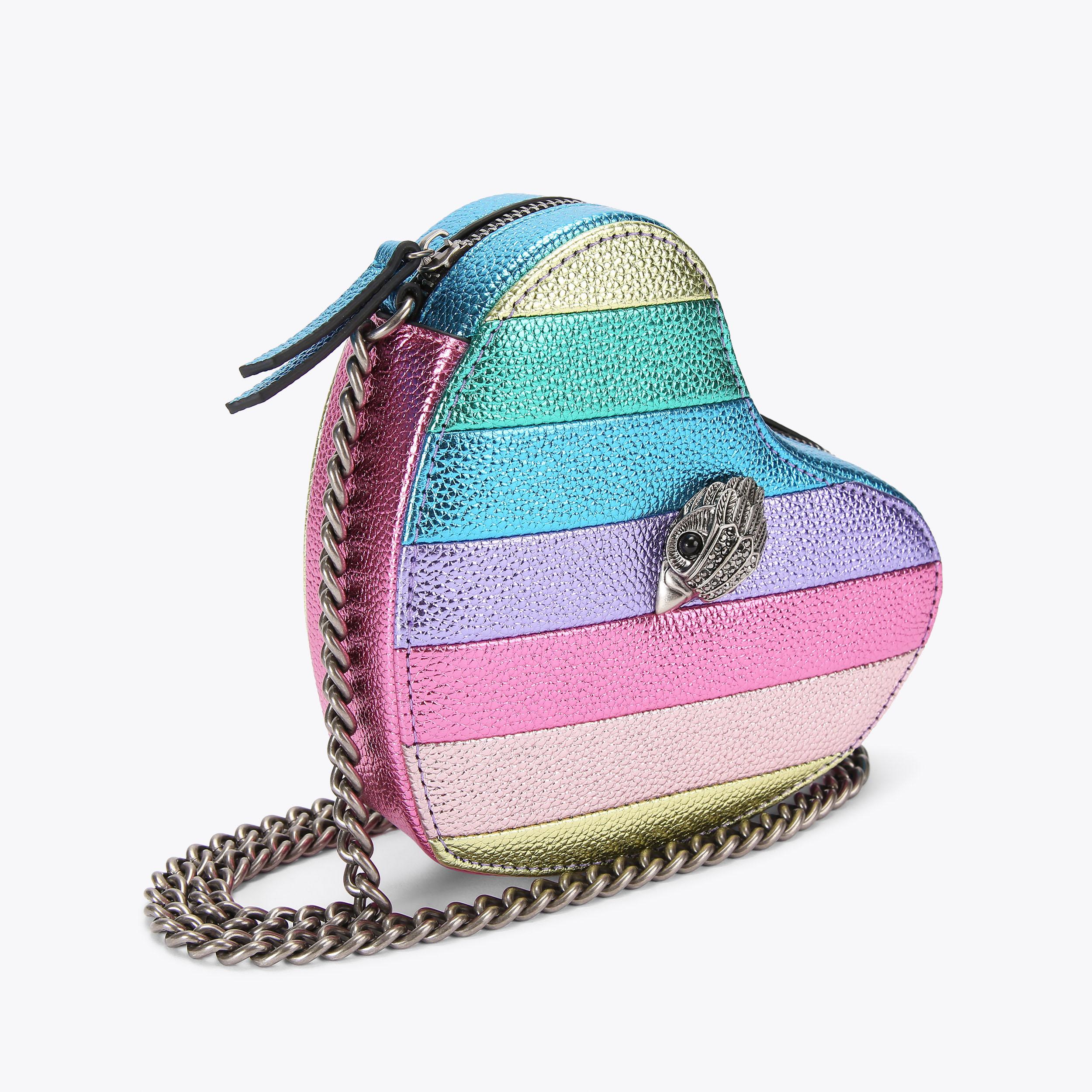 KENSINGTON HEART X BODY L Heart Striped Cross Body Purse by