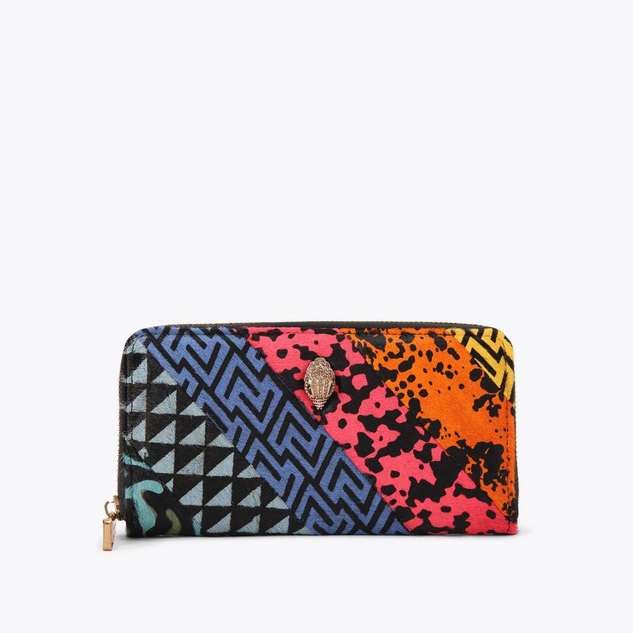 Kensington Zip Wallet Striped Calfhair Purse | Kurt Geiger