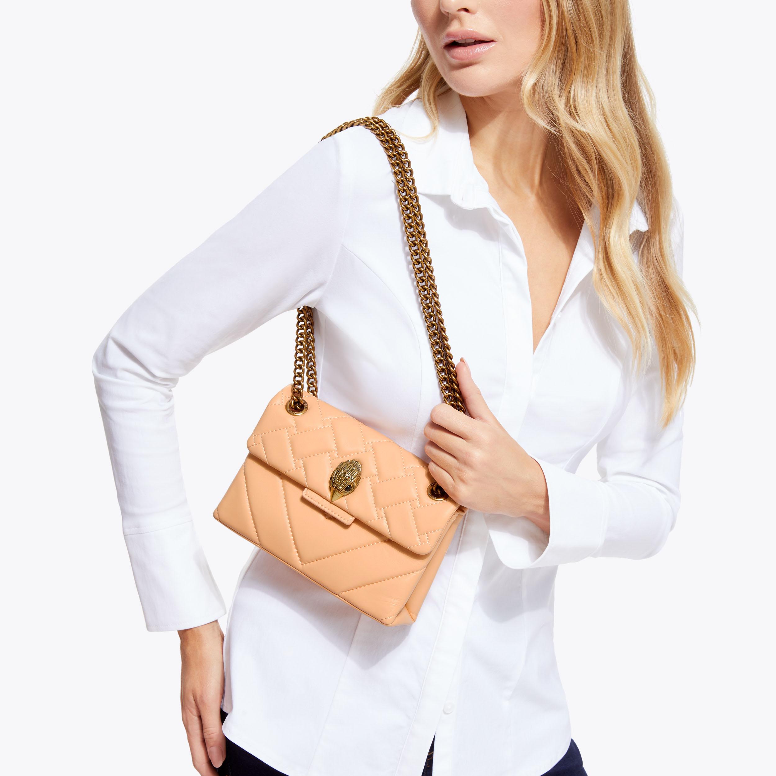 LEATHER MINI KENSINGTON Peach Cross Body Purse by KURT GEIGER LONDON