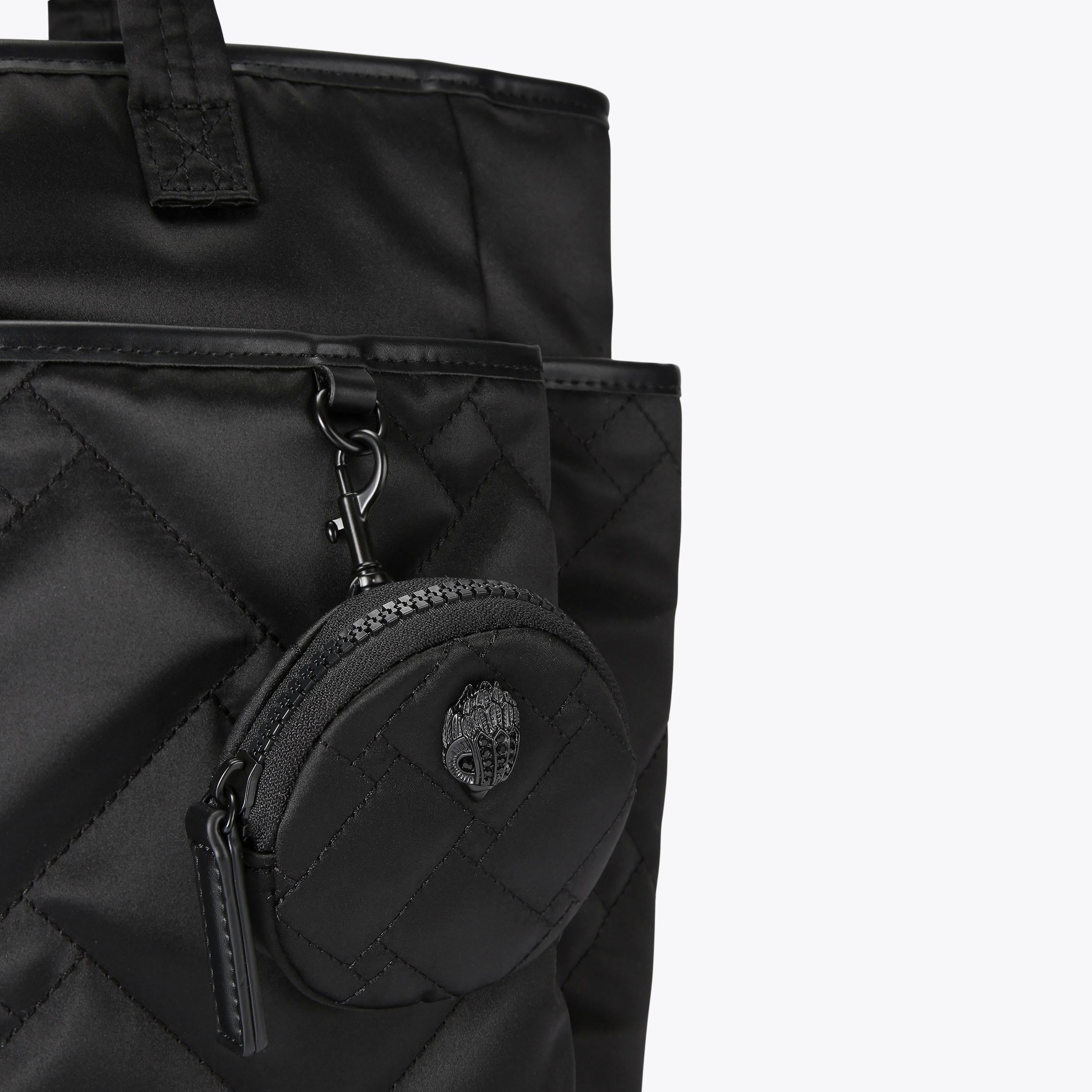 Nylon tote bag with zipper and pockets best sale
