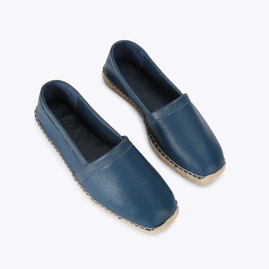 ISAAC Navy Leather Slip On Espadrille by KURT GEIGER LONDON