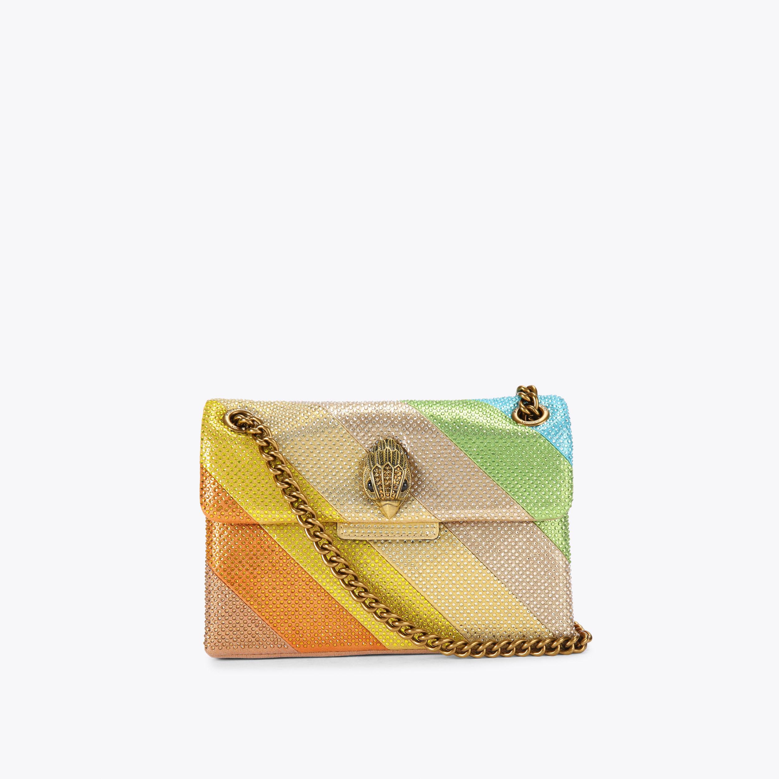 FABRIC MINI KENSINGTON S Striped Crystal Cross body Purse by FABRIC MINI KENSINGTON S Striped Crystal Cross body Purse by