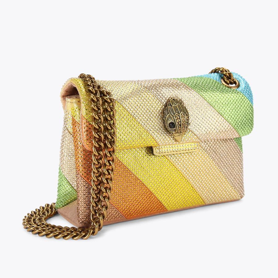 FABRIC MINI KENSINGTON S Striped Crystal Cross body Purse by FABRIC MINI KENSINGTON S Striped Crystal Cross body Purse by