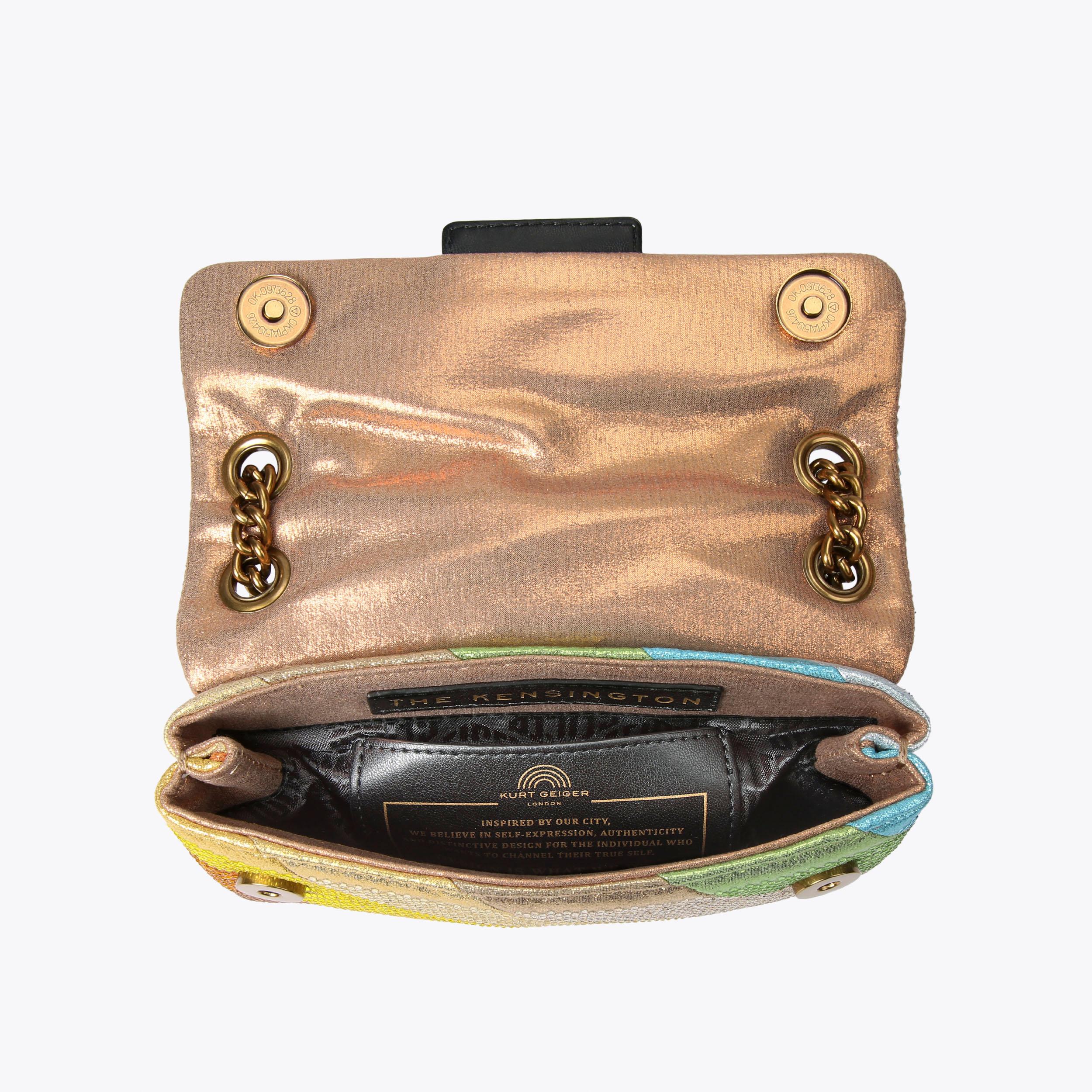 FABRIC MINI KENSINGTON S Striped Crystal Cross body Purse by FABRIC MINI KENSINGTON S Striped Crystal Cross body Purse by
