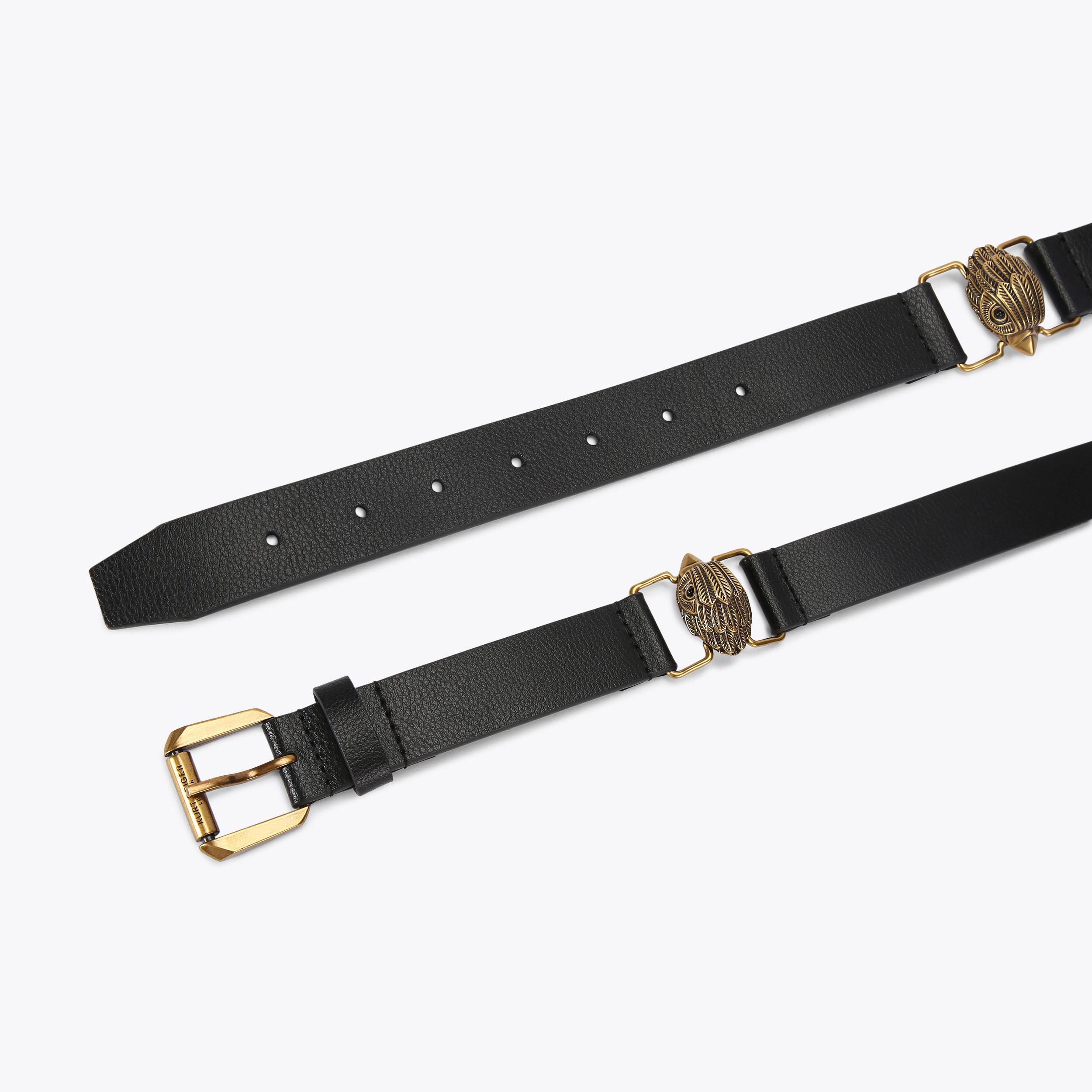 Kurt Geiger Gold Metalic Black Leather Rhinestone Eagle Belt size Large NEW! MULTI EAGLE 30 BELT Black Belt by KURT GEIGER LONDON main image 3