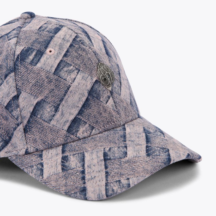 KENSINGTON CAP Pink Denim Weave Cap by KURT GEIGER LONDON