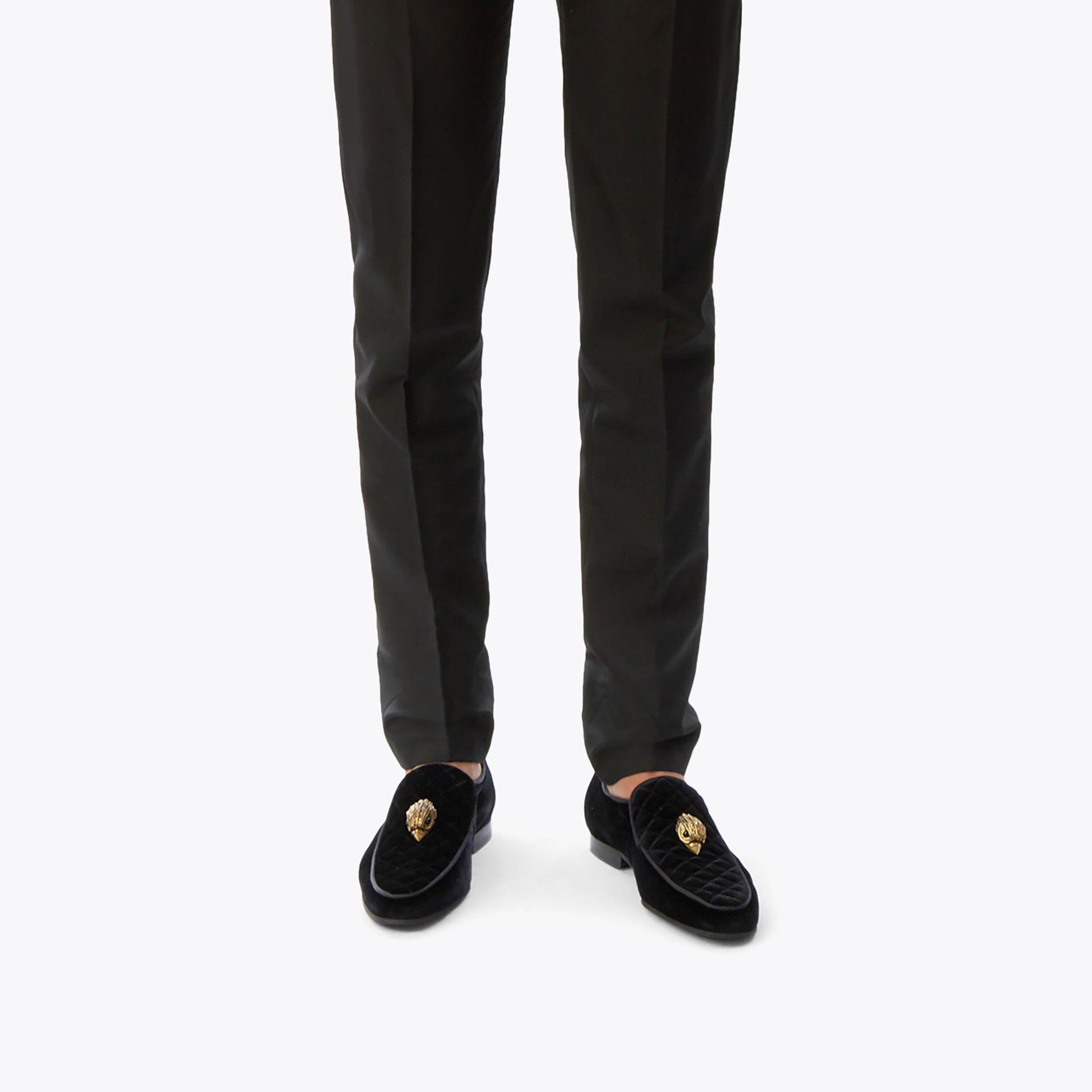 Kurt Geiger Black Velvet Men\'s Loafers Henry Loafer Black Velvet Dress Shoes | Kurt Geiger main image 2