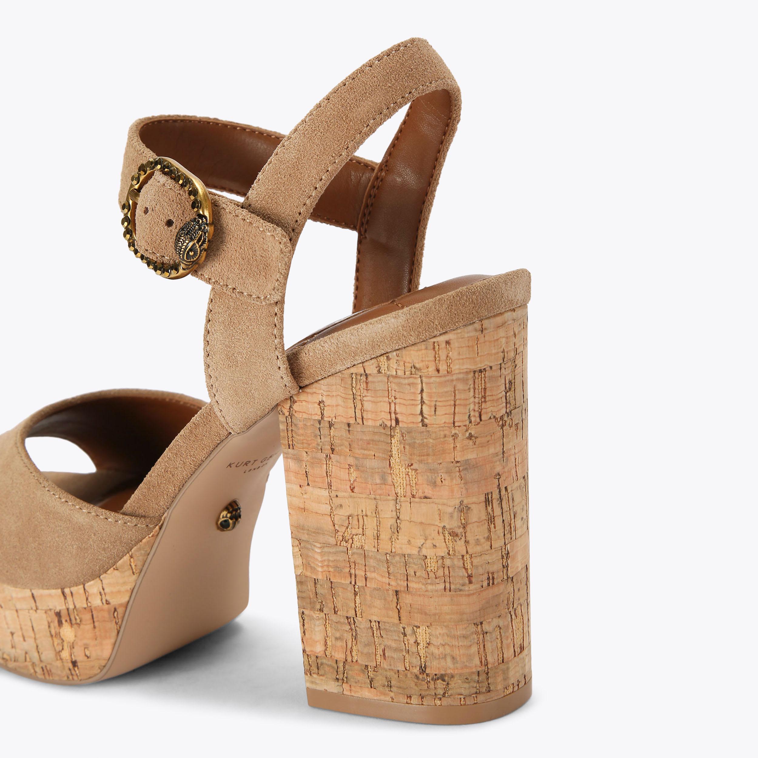 Sandalo Platform Lynn Cuoio Michael Kors | Ferraris Boutique  Michael Kors Heel Leather Cork Platform Sandal Camel Tan 8.5 main image 1