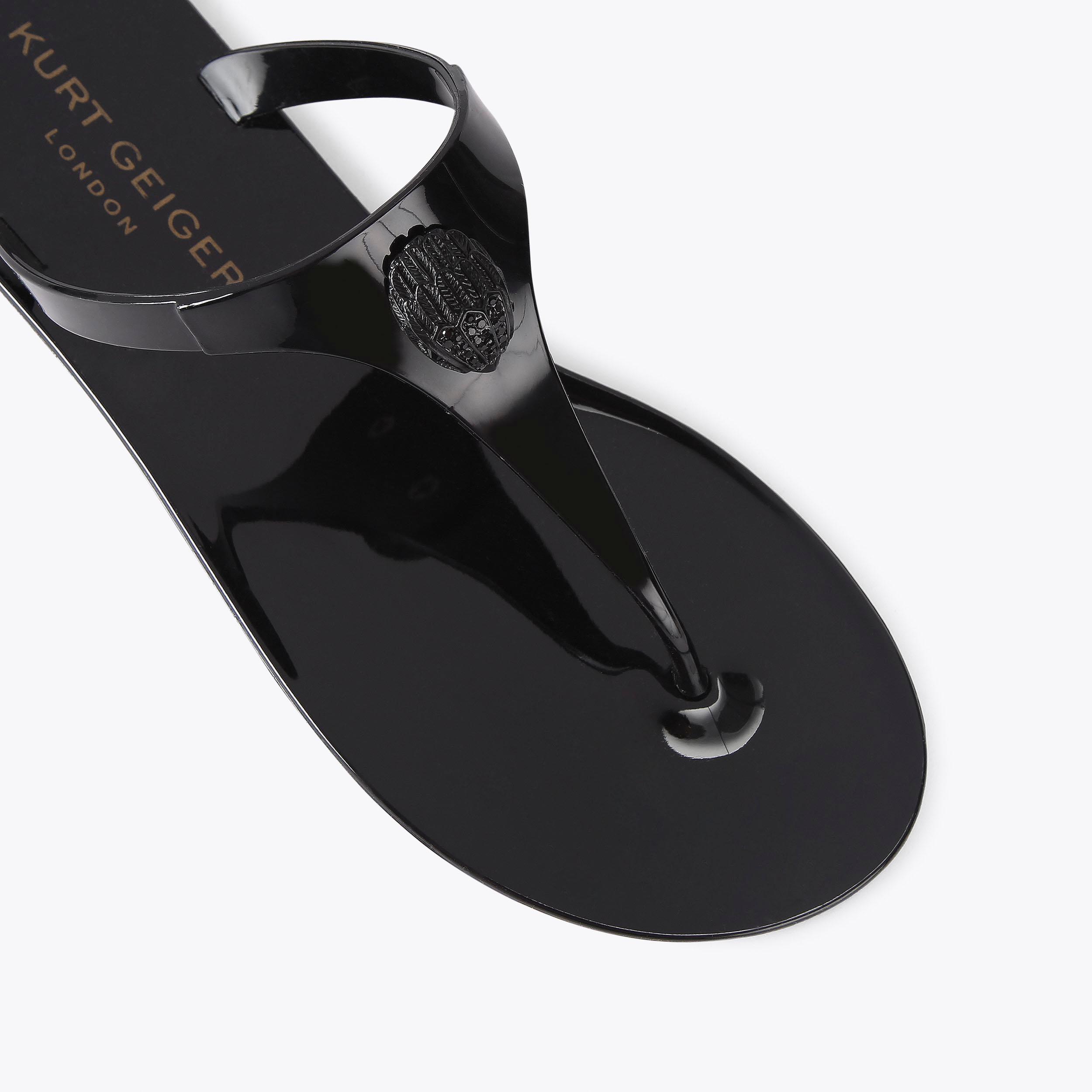 MADDISON T-BAR DRENCH Black Slip On Sandal by KURT GEIGER LONDON