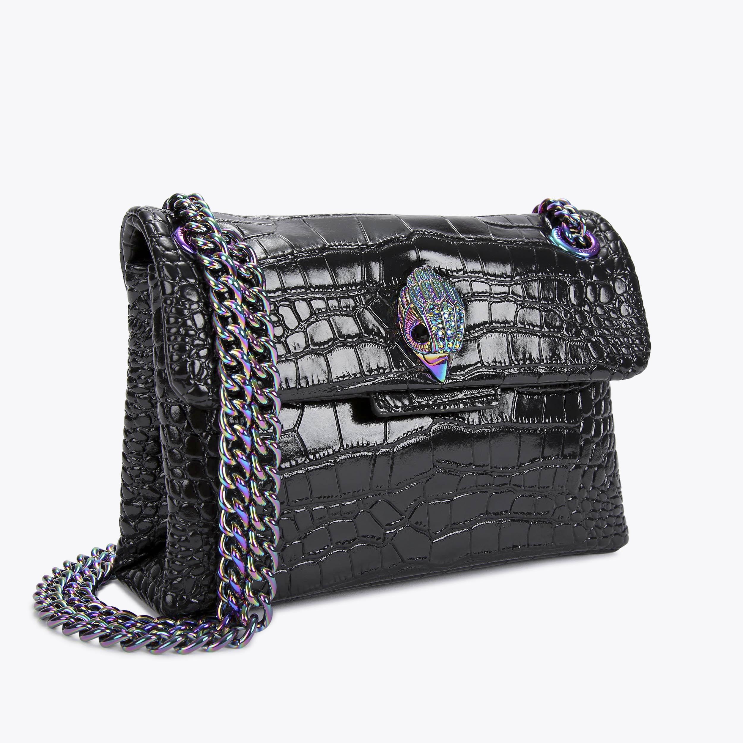 CROC MINI KENSINGTON BAG Multi/Black Croc Leather Mini Bag by KURT ...
