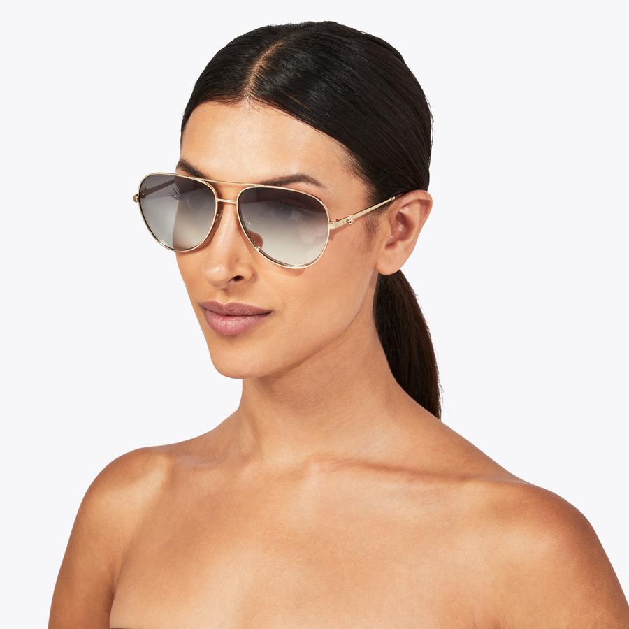 SHOREDITCH AVIATOR brown sunglasses by KURT GEIGER LONDON display picture 1