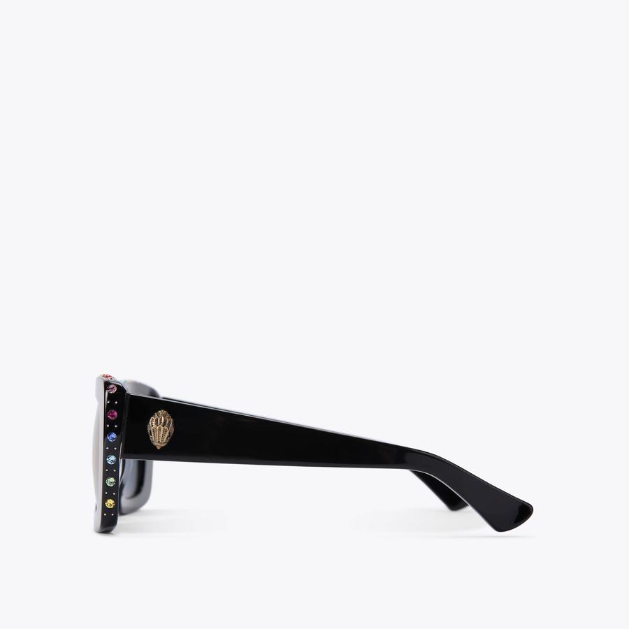 KURT GEIGER Black/Brown Rectangular Sunglasses - Classic Solid Frame No Case Kurt Geiger London 52mm Rectangular Sunglasses | Nordstrom main image 4