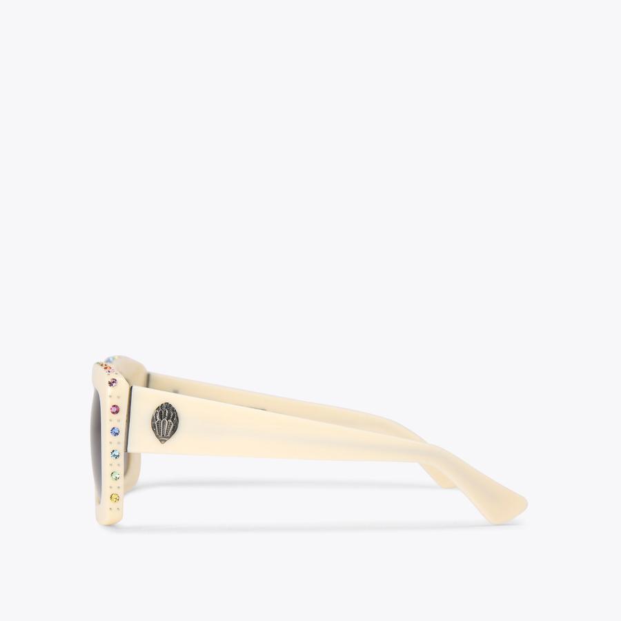 SHOREDITCH RECTANGLE C Bone Crystal Sunglasses by KURT SHOREDITCH RECTANGLE C Bone Crystal Sunglasses by KURT