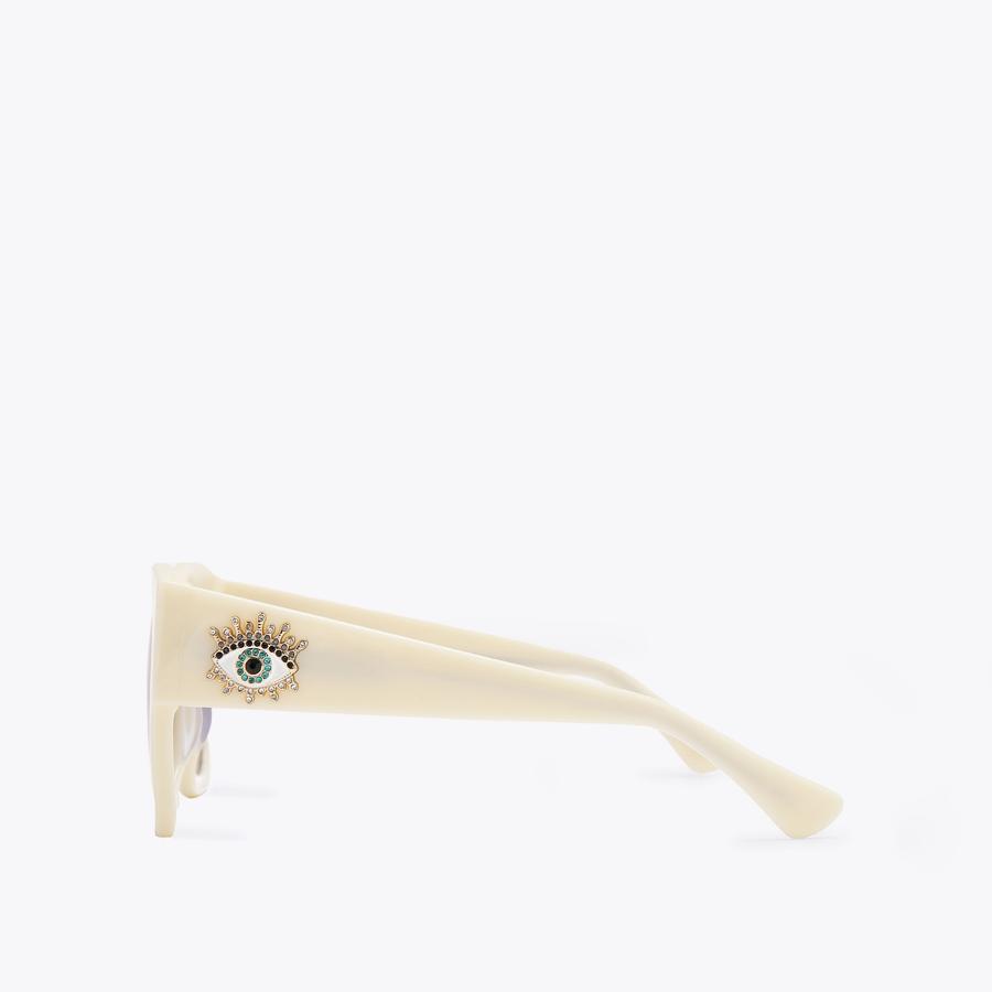 EYE SQ BUTTERFLY Bone Butterfly Sunglasses by KURT GEIGER LONDON