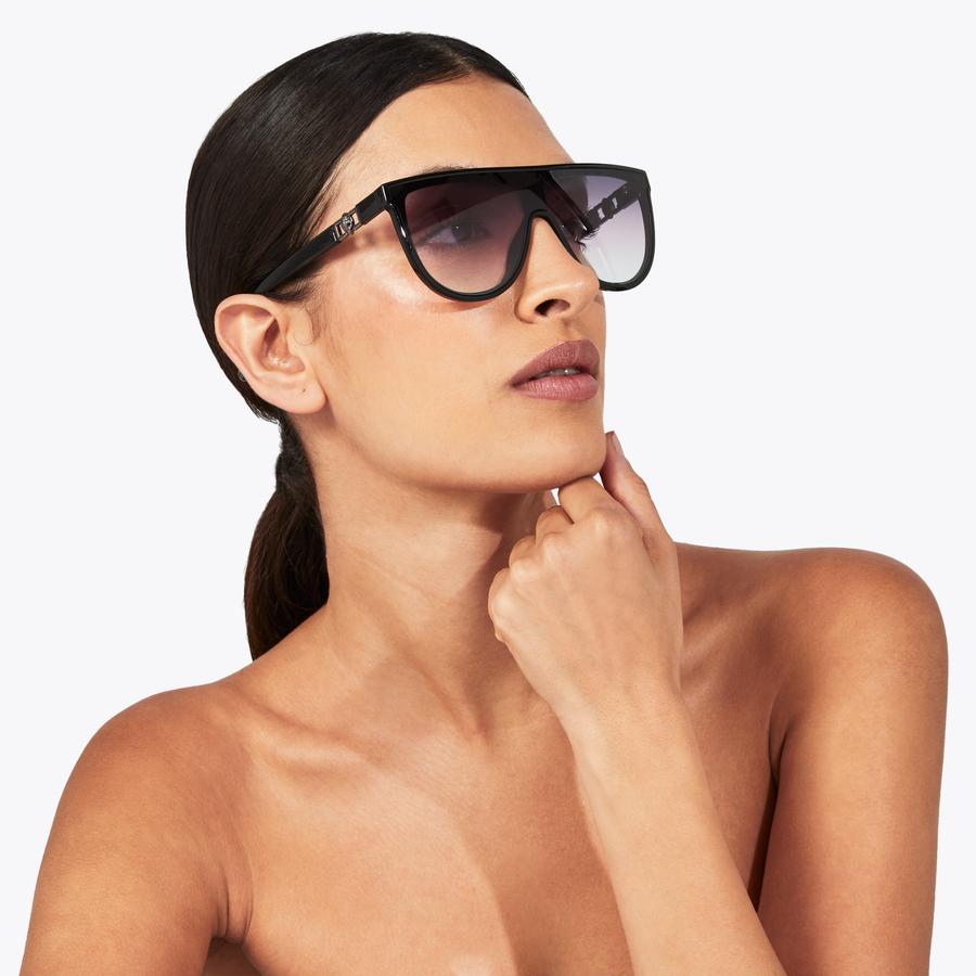 Regent Shield Black Gradient Sunglasses | Kurt Geiger