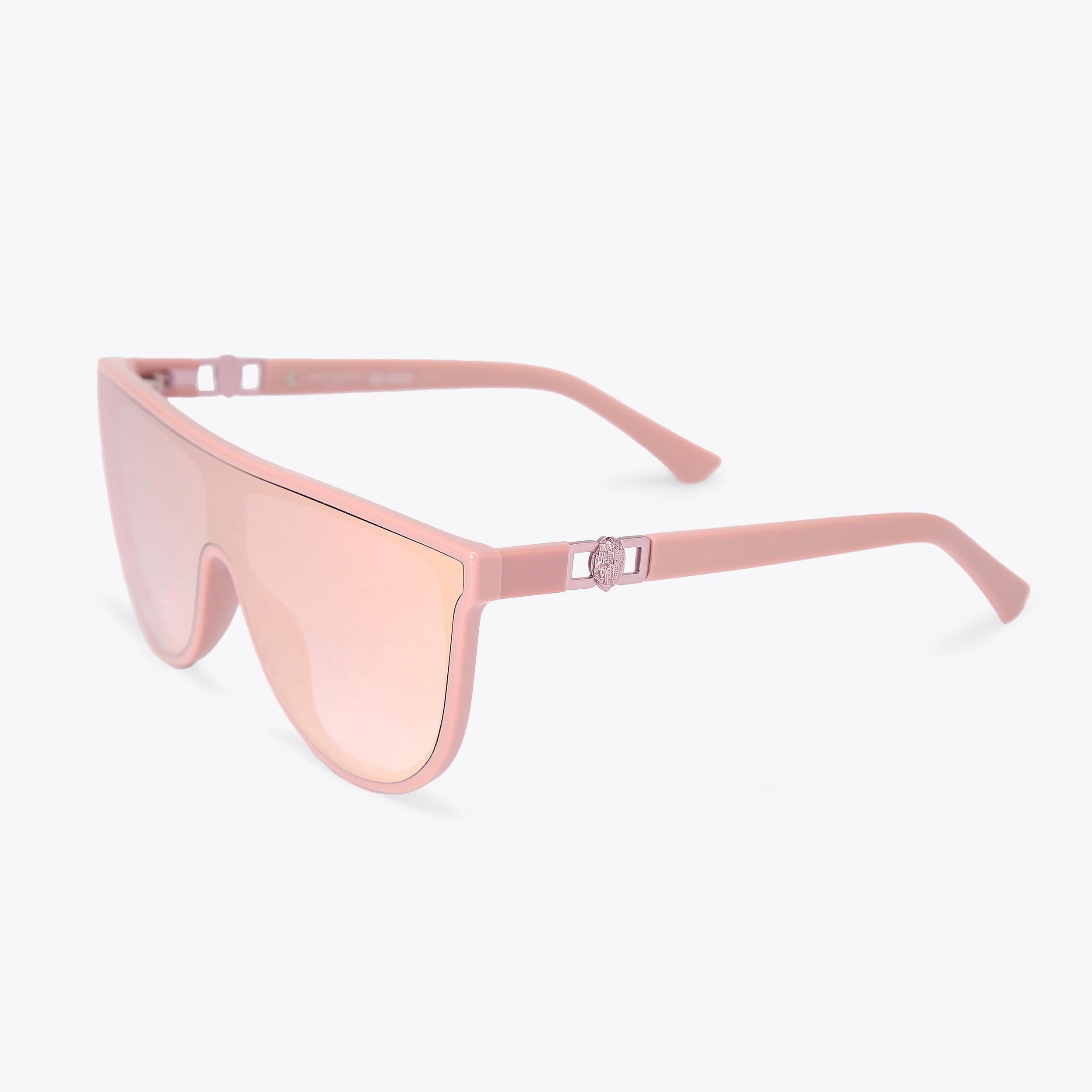 Kurt Geiger Rose Pink Transparent Rounded Sunglasses Chelsea Cat Eye Pink Sunglasses | Kurt Geiger main image 2