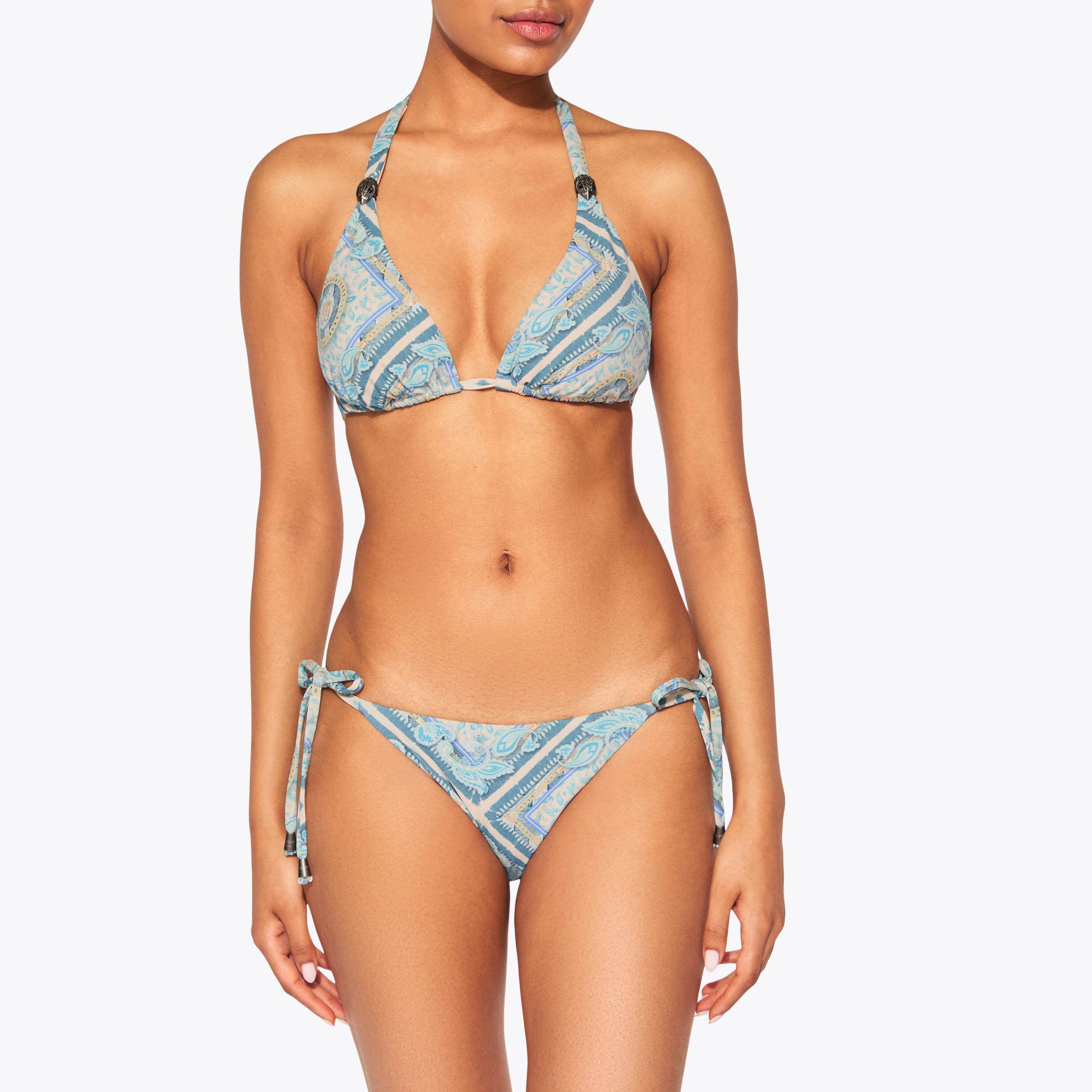 KENSINGTON TRIANGLE TOP Blue Paisley Bikini Top by KURT