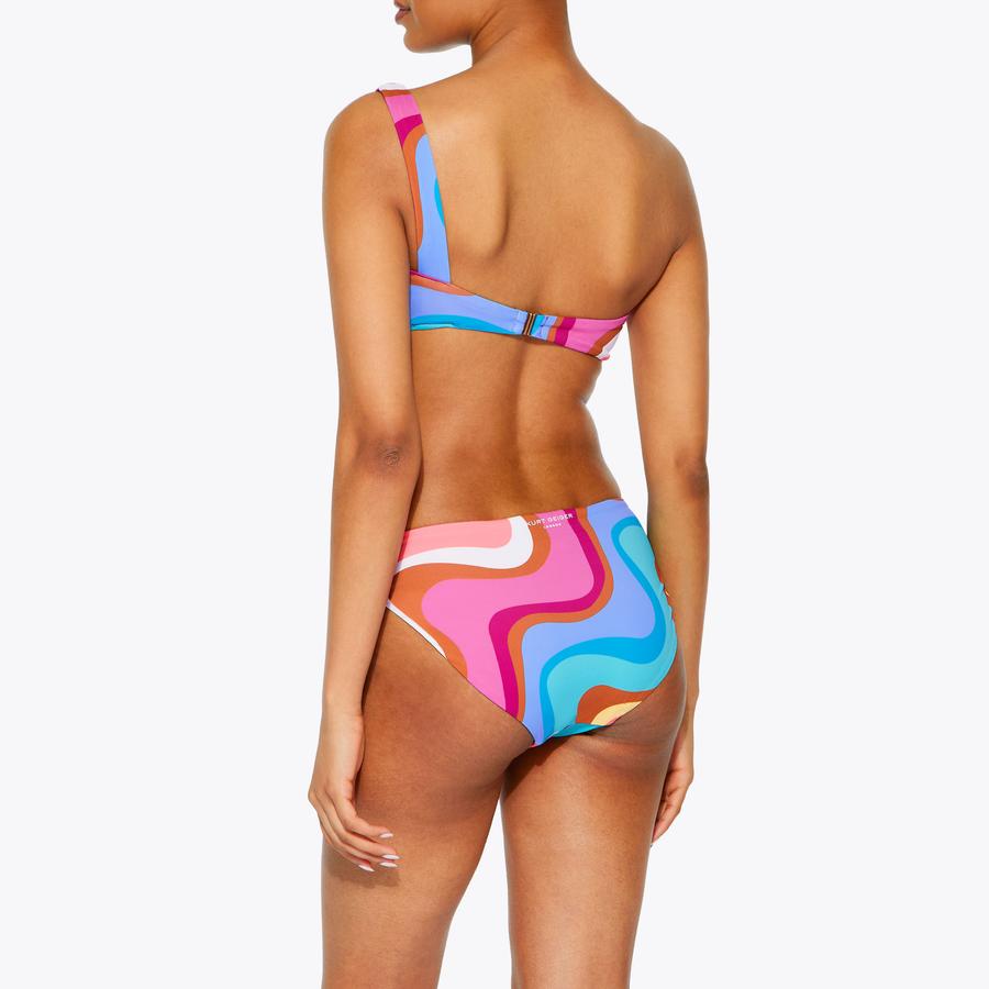 Asymmetric Bikini Top Rainbow Swirl | Kurt Geiger