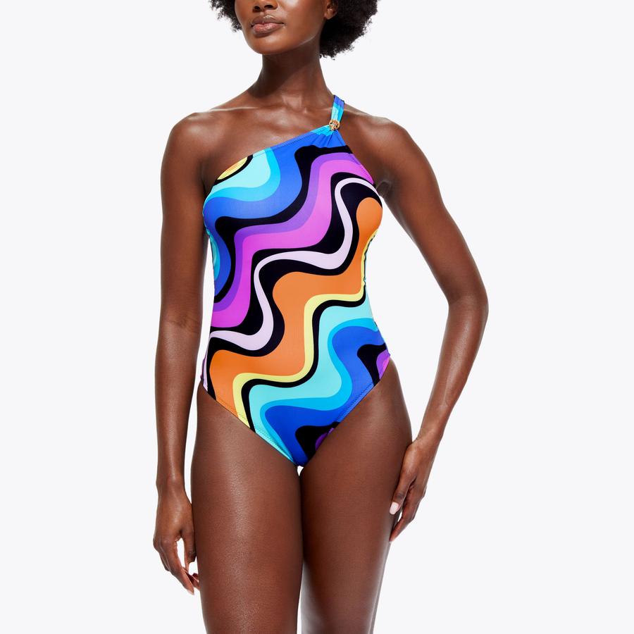 【Sinoon】 Wave Stripe Swimsuit /追跡付 SALE] SEA SEPARATED SWIMSUITS