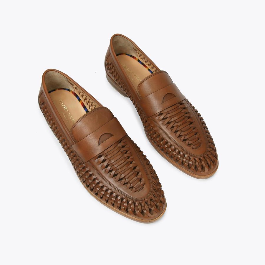 Pablo Brown Leather Loafers for Men | Kurt Geiger display picture 2