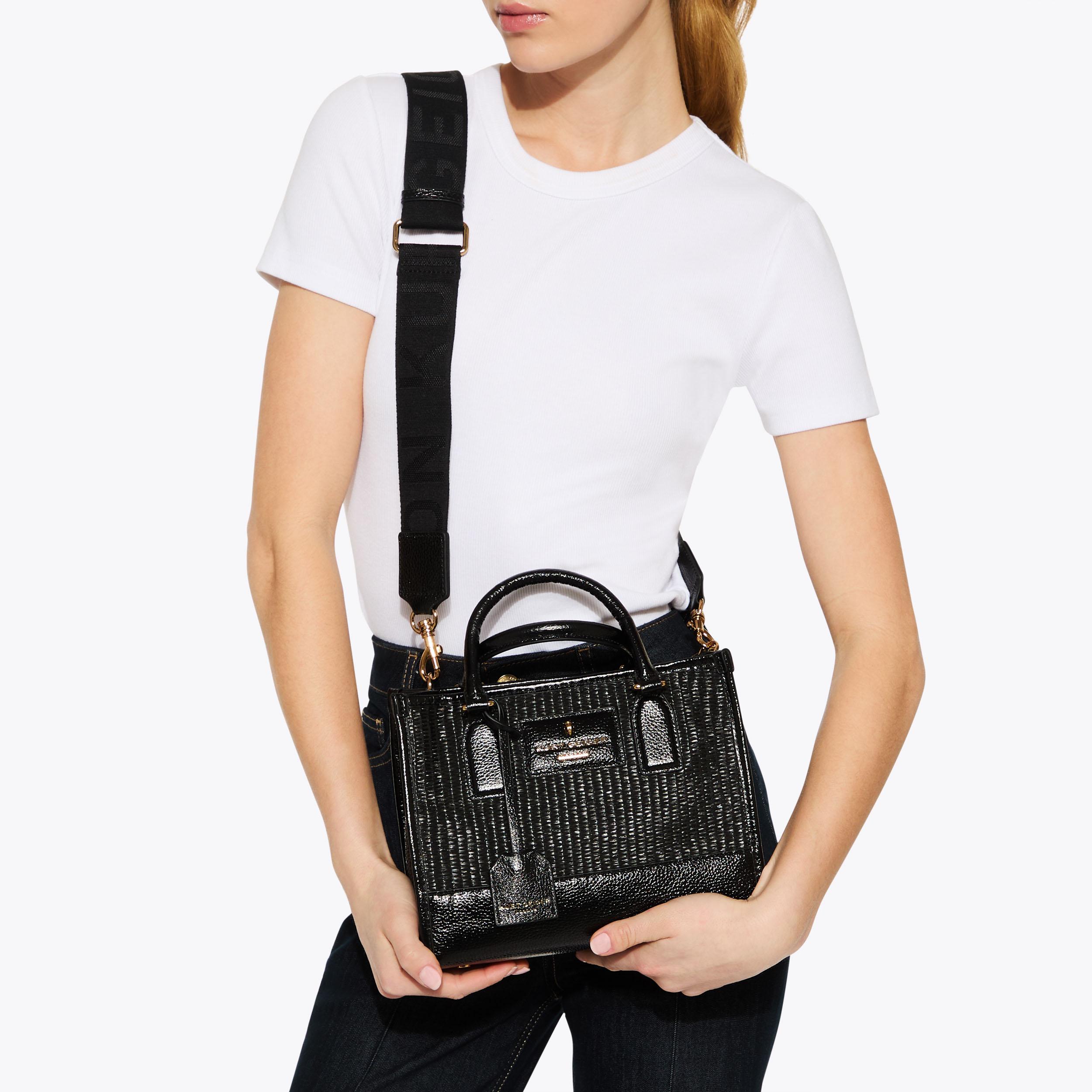 KGL SM CHISWICK TT RAFFIA Black Raffia Tote Bag by Kurt Geiger London