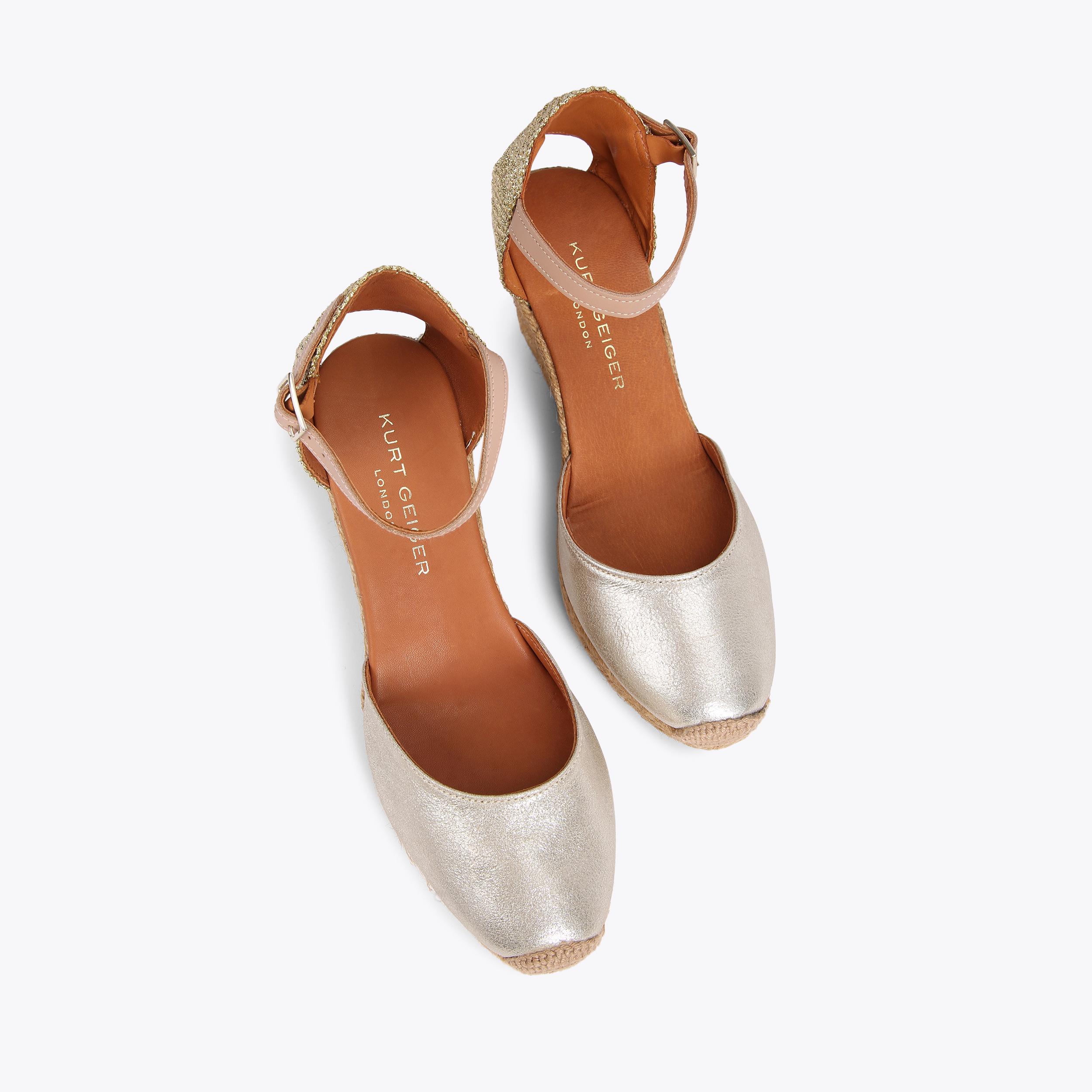 Kurt geiger gold wedges hotsell