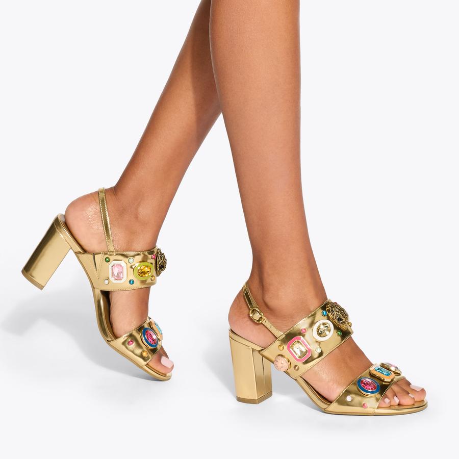 Kurt geiger gold heeled sandals best sale