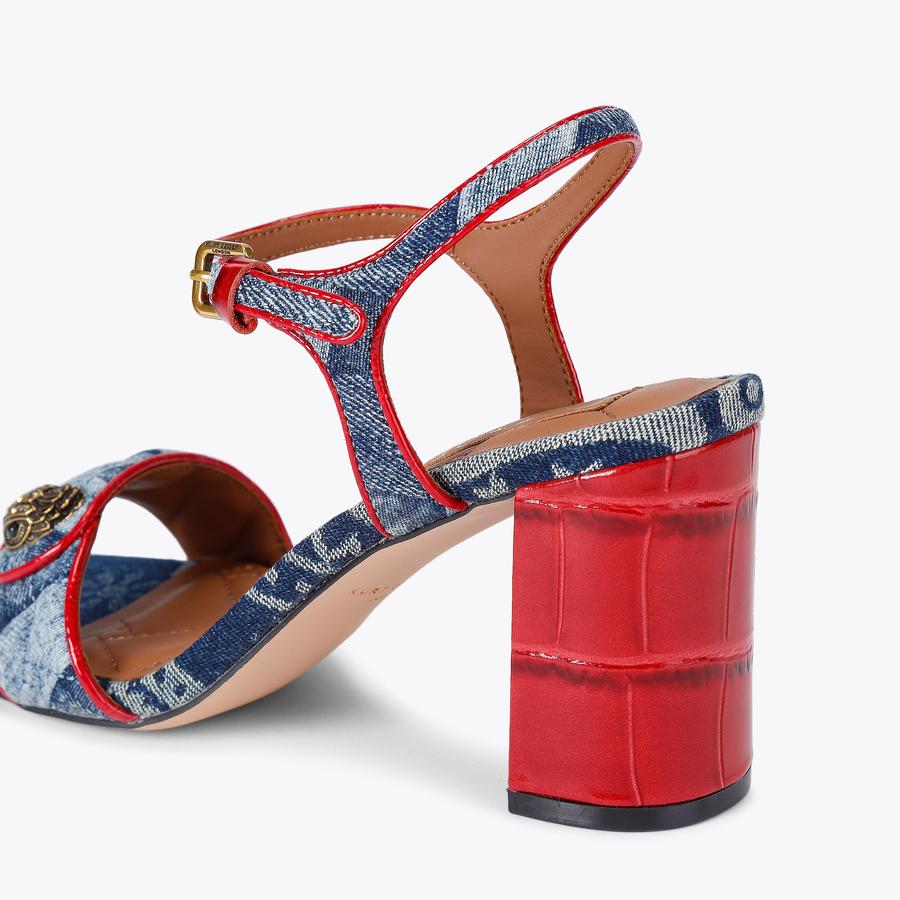 KENSINGTON LANGLEY Red Croc Embossed Heel by KURT GEIGER LONDON
