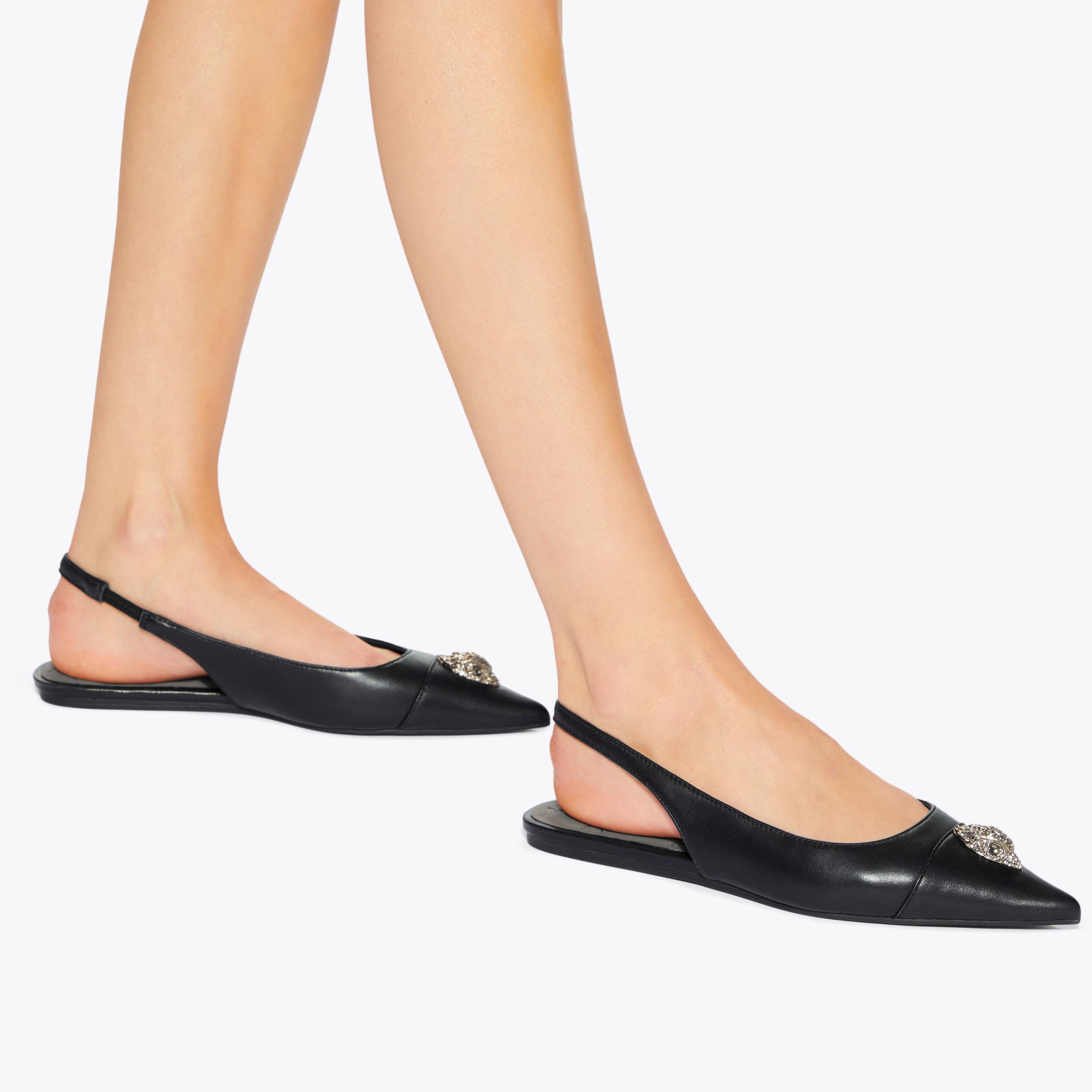 BELGRAVIA FLAT SLINGBACK Black Leather Belgravia Slingback by KURT ...